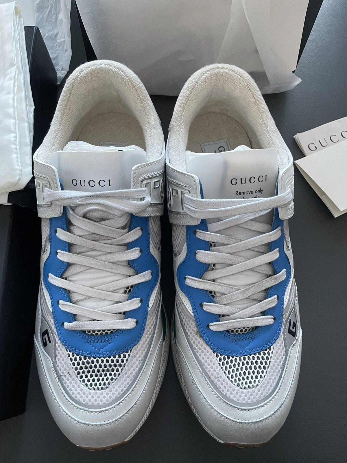 Gucci NEW Limited Edition Rare Super Runway Gucci Logo Sneakers Size US 11.5 / EU 44-45 - 10 Thumbnail