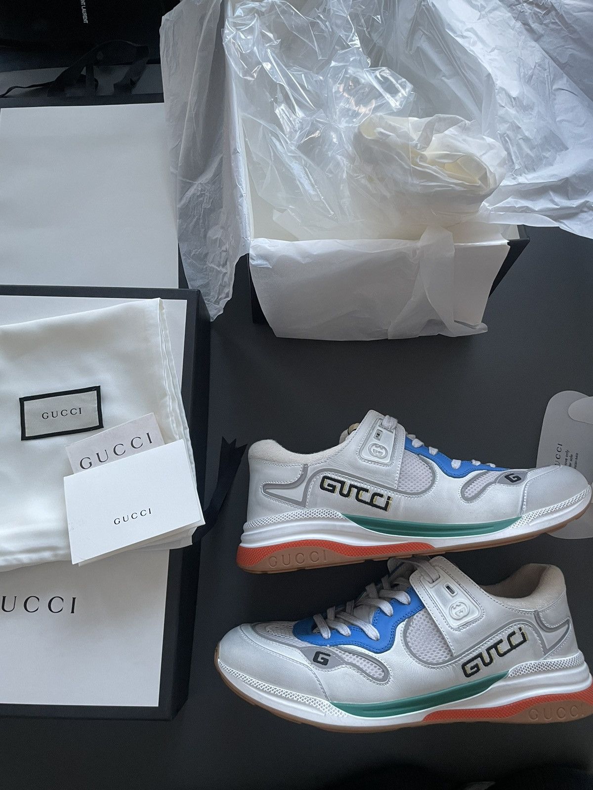 Gucci NEW Limited Edition Rare Super Runway Gucci Logo Sneakers Size US 11.5 / EU 44-45 - 25 Thumbnail