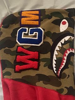 Bape Shark Hoodie Red Camo | Grailed