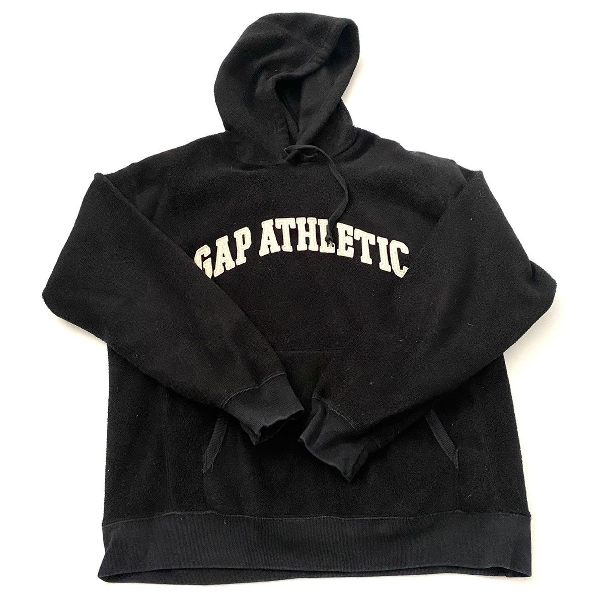 Gap Athletic fleece hoodie black big logo spellout vintage