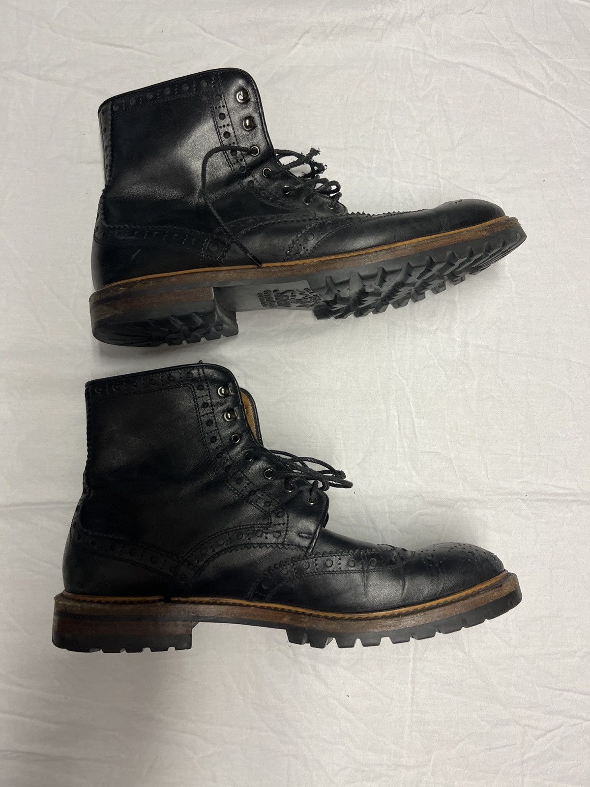 image of Brunello Cucinelli Brunello Wingtip Boot Leather 44/11 in Black, Men's