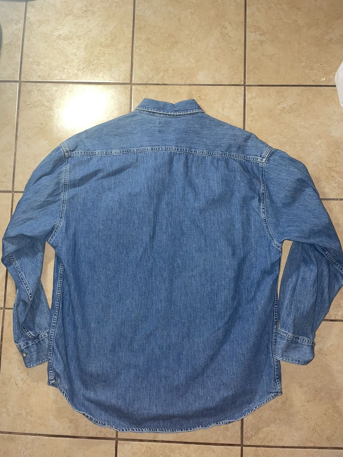 Gap × Vintage Vintage 90s Denim GAP button up double pocket shirt Size US L / EU 52-54 / 3 - 4 Thumbnail