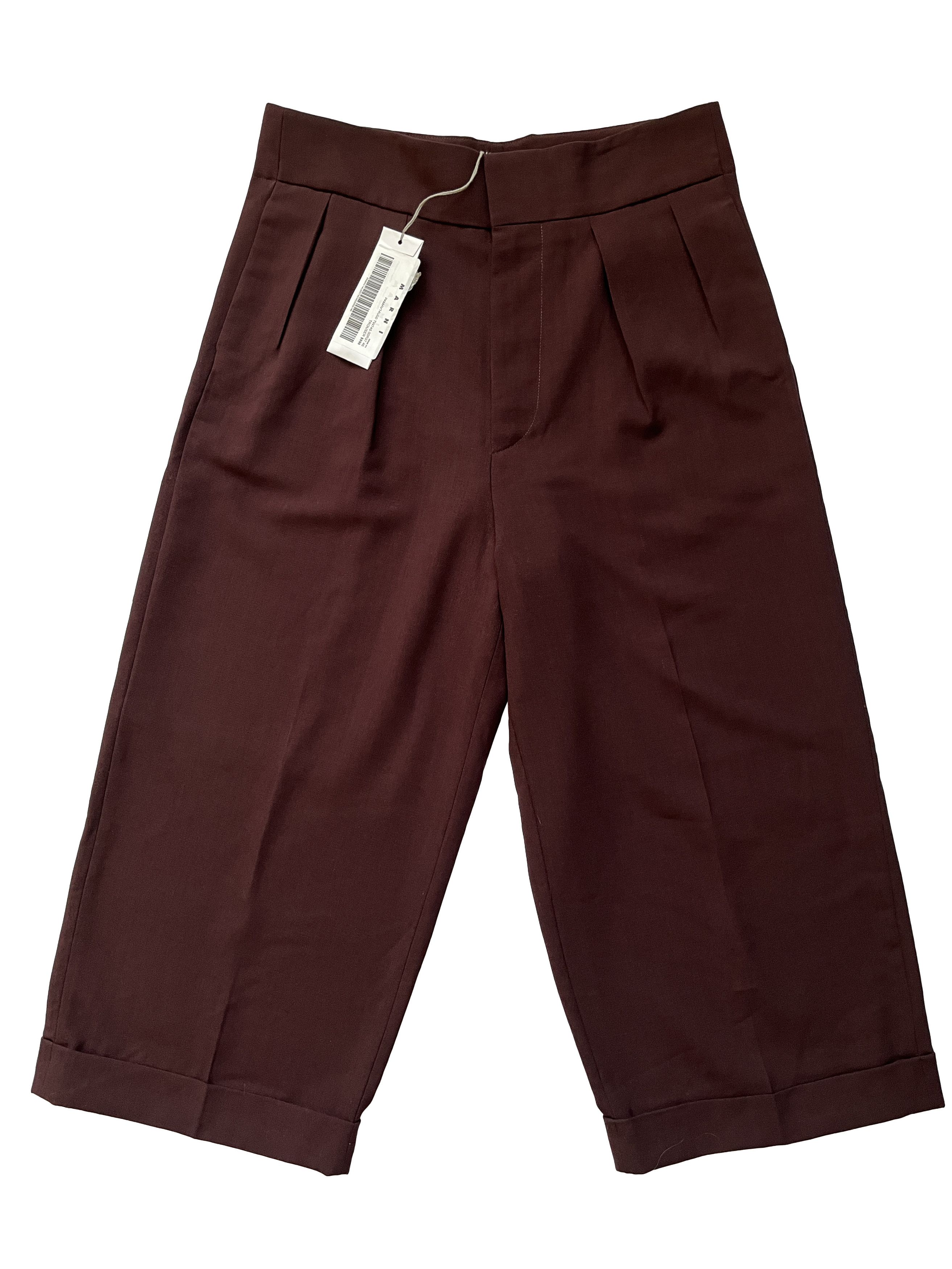 image of Marni Burgundy Wide Pants Trousers, Men's (Size 34)