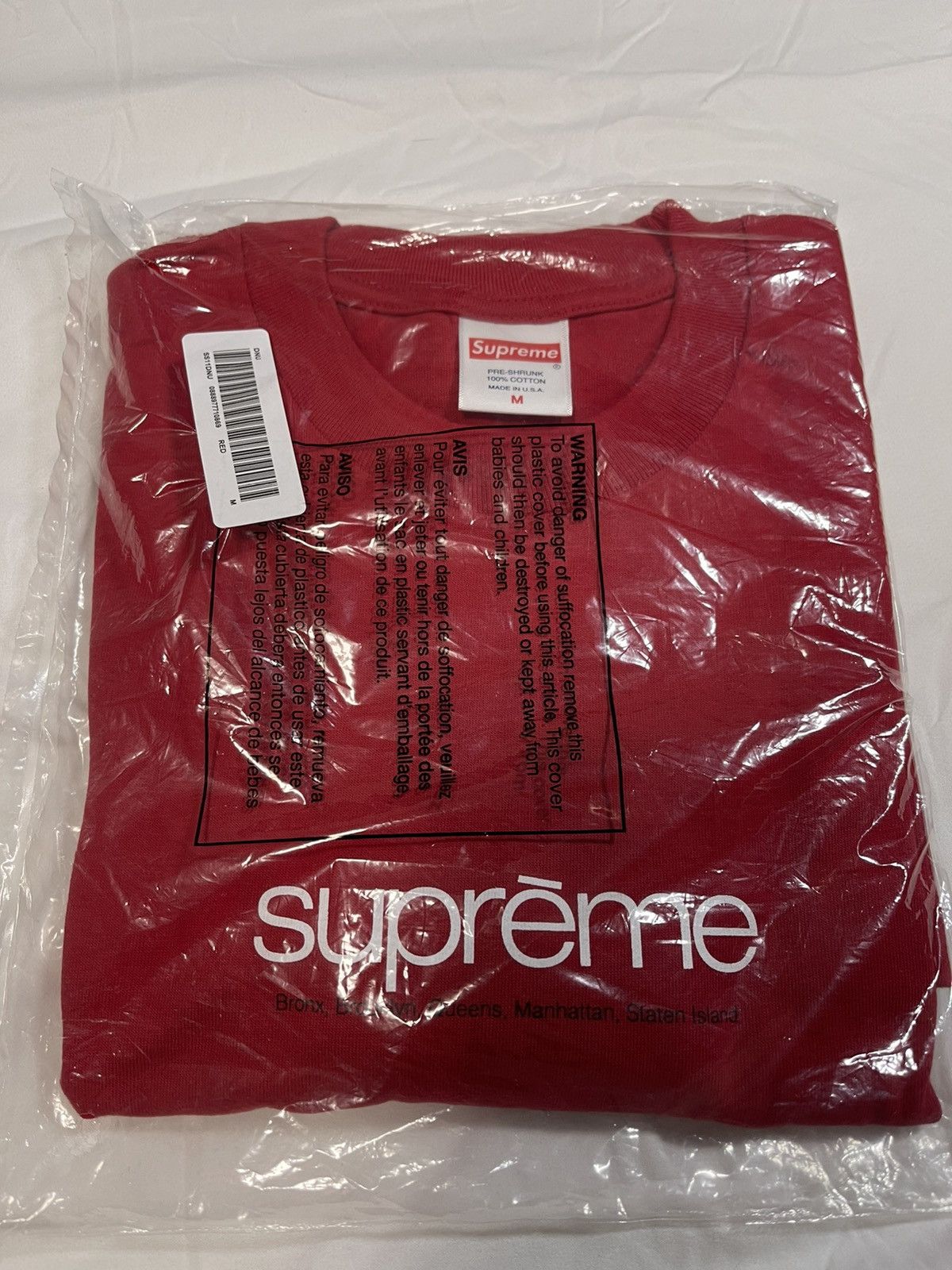 Supreme Five Boroughs Tee “Red” (Brand New)