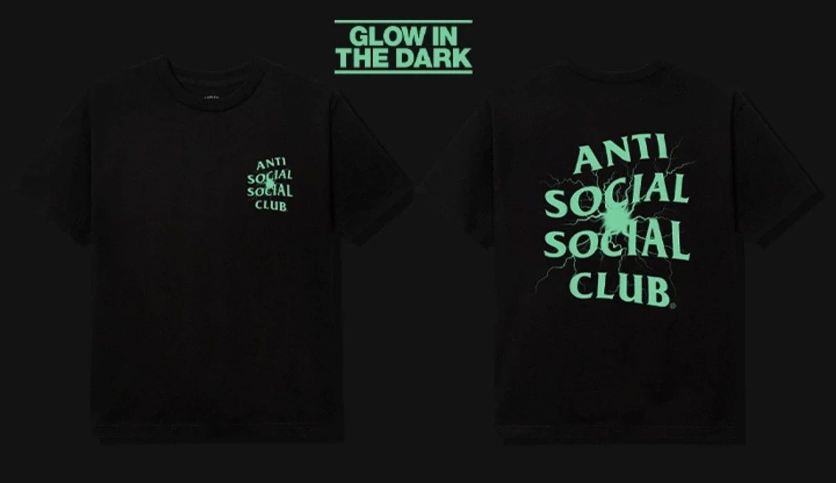 Anti social social club Pain black tee(Glow in the Dark)