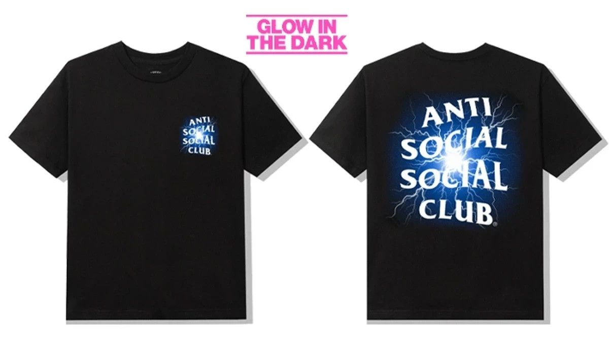 Anti social social club Pain black tee(Glow in the Dark)