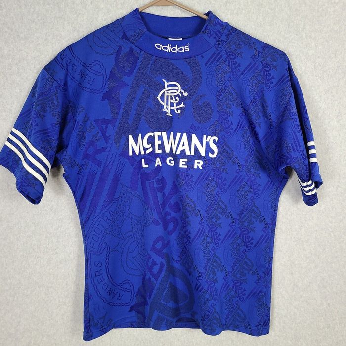 Adidas 1994-1995-1996 Glasgow Rangers FC Home Shirt MCEWAN'S LAGER ...