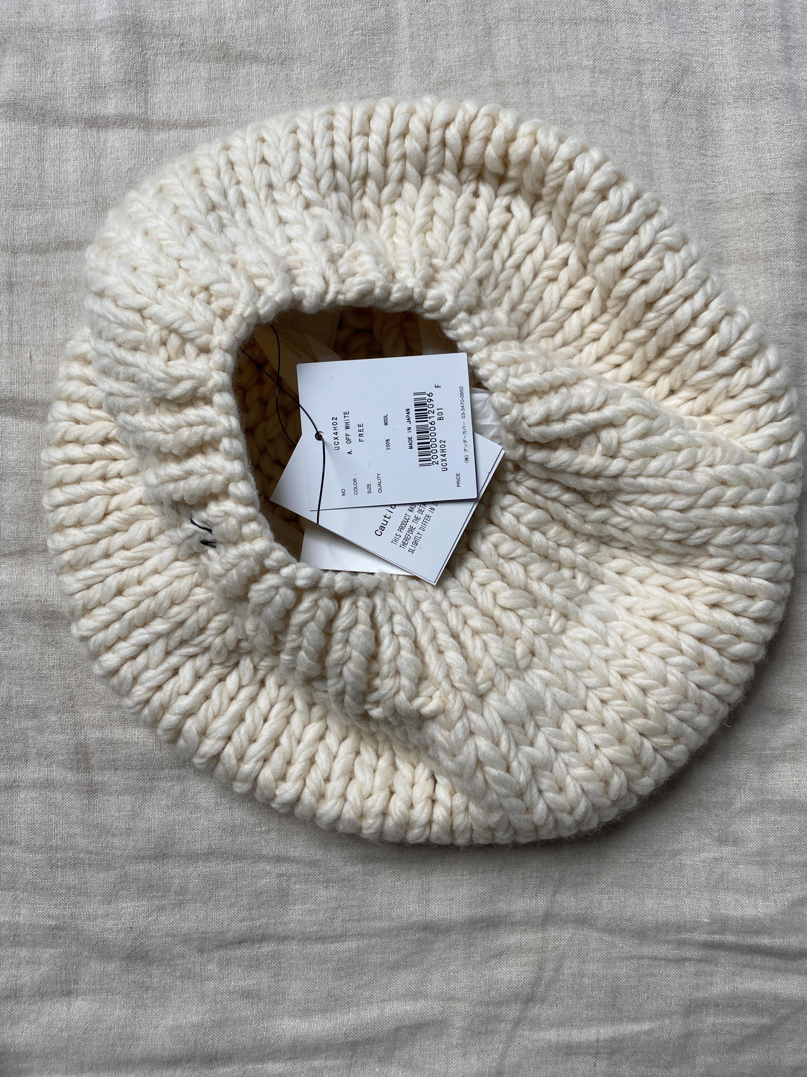 Jun Takahashi Knitted Beret cable (Off-White) wool Size ONE SIZE - 6 Thumbnail