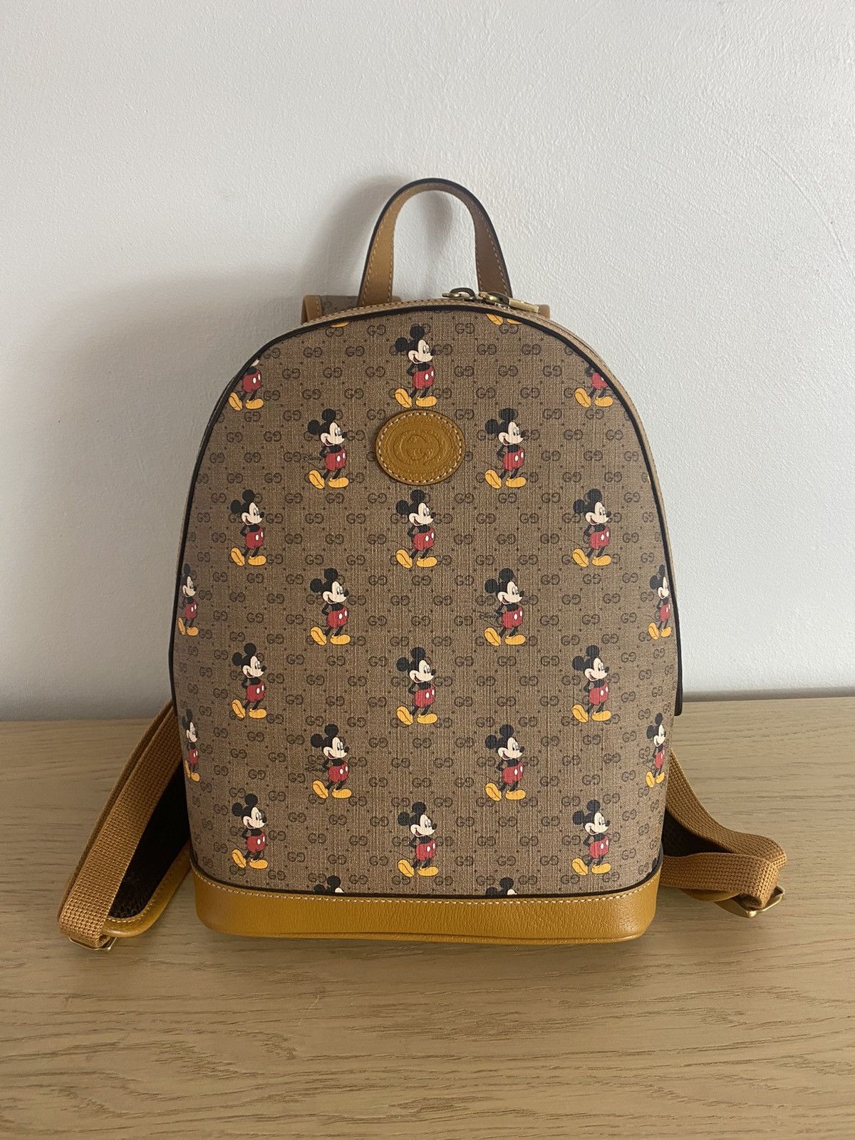 image of Gucci X Disney GG Monogram Backpack in Brown, Men's