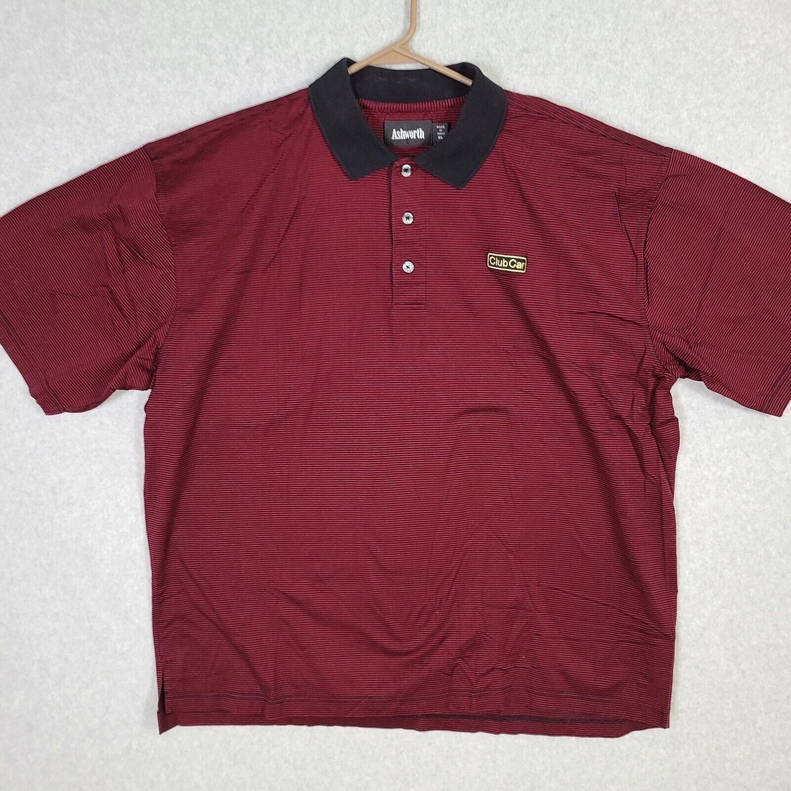 Ashworth Ashworth Polo Shirt Club Car Golf Cart Logo Size XL Red Black ...