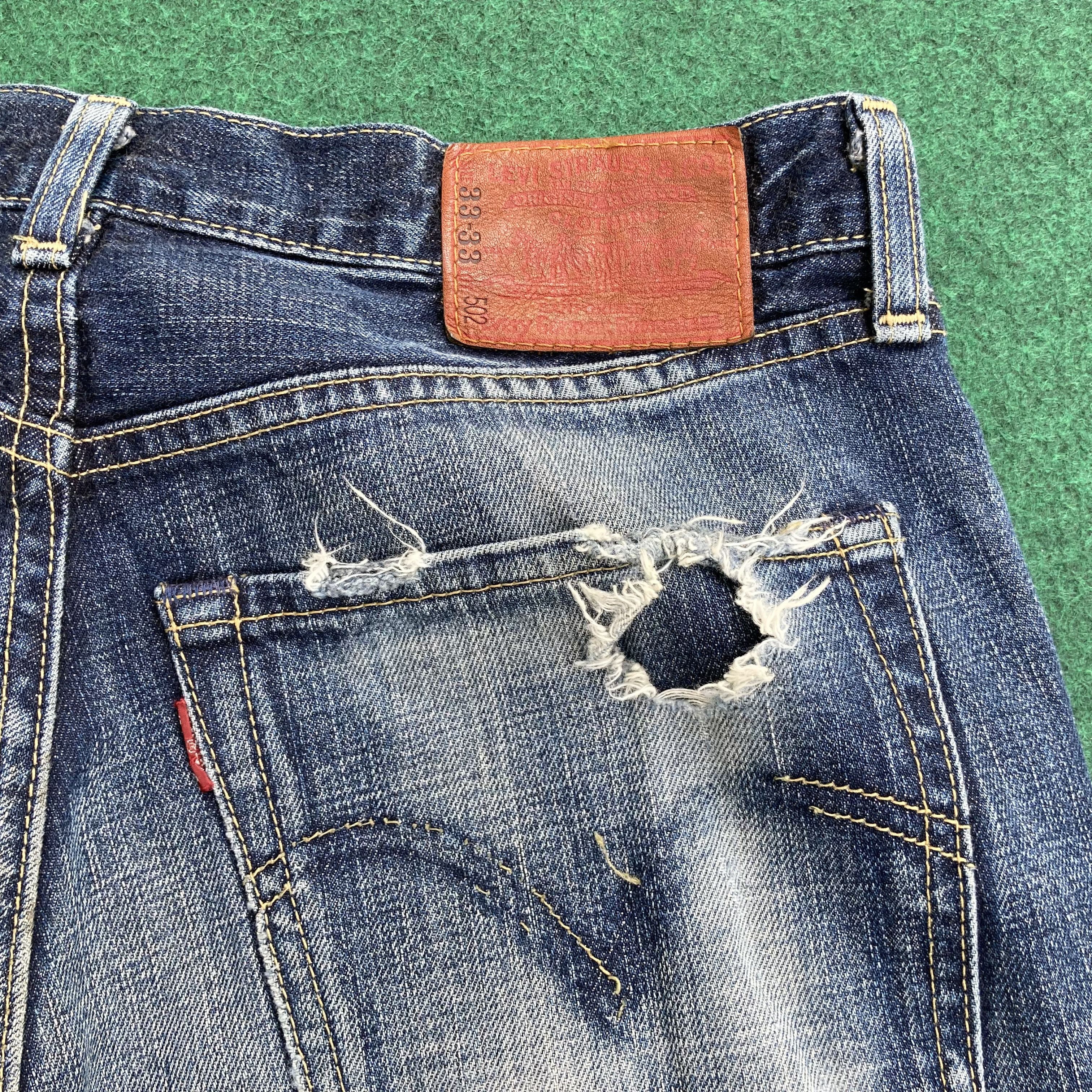 Levi's × Vintage Vtg Levis 502 Distressed Ripped Jeans 90s Punk Grunge Jeans Size US 31 - 9 Thumbnail