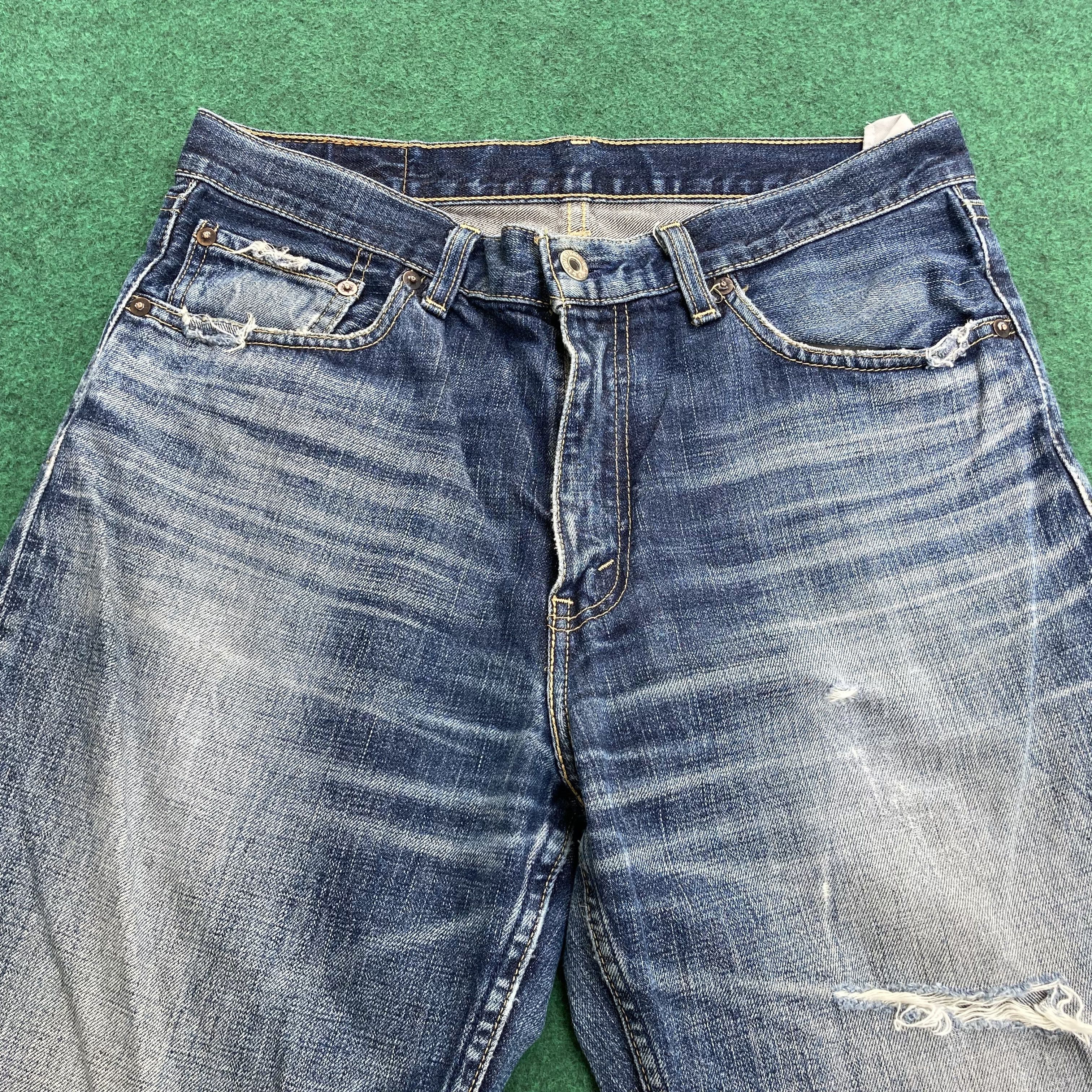 Levi's × Vintage Vtg Levis 502 Distressed Ripped Jeans 90s Punk Grunge Jeans Size US 31 - 3 Thumbnail