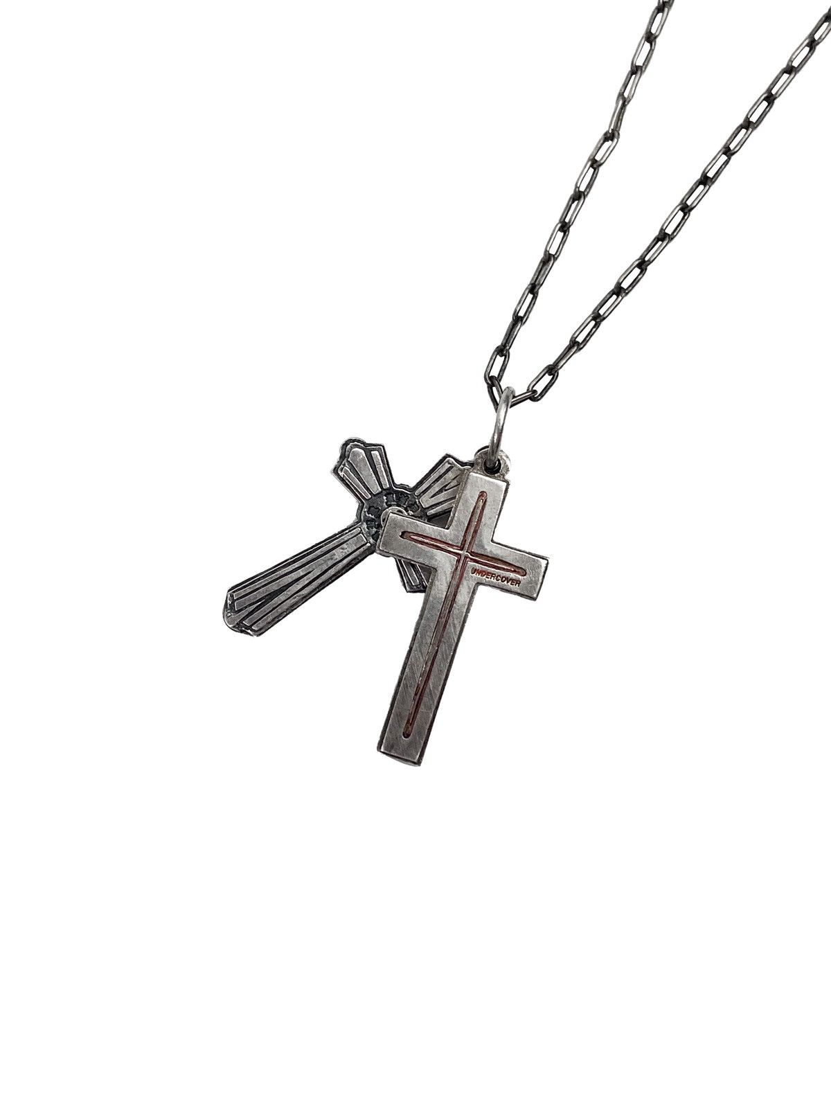 Undercover AW02 Undercover .925 Silver Etched Multi Cross Chain | Grailed