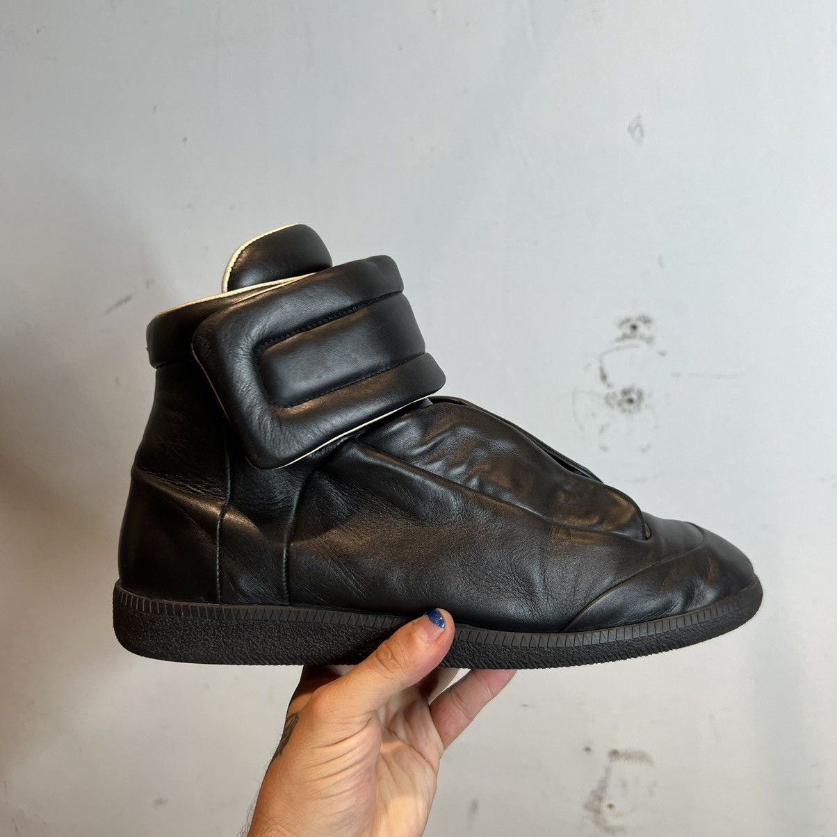 Maison Margiela Future High ブラック 43 Maison Margiela Future Black Men 10 43 Leather High Top