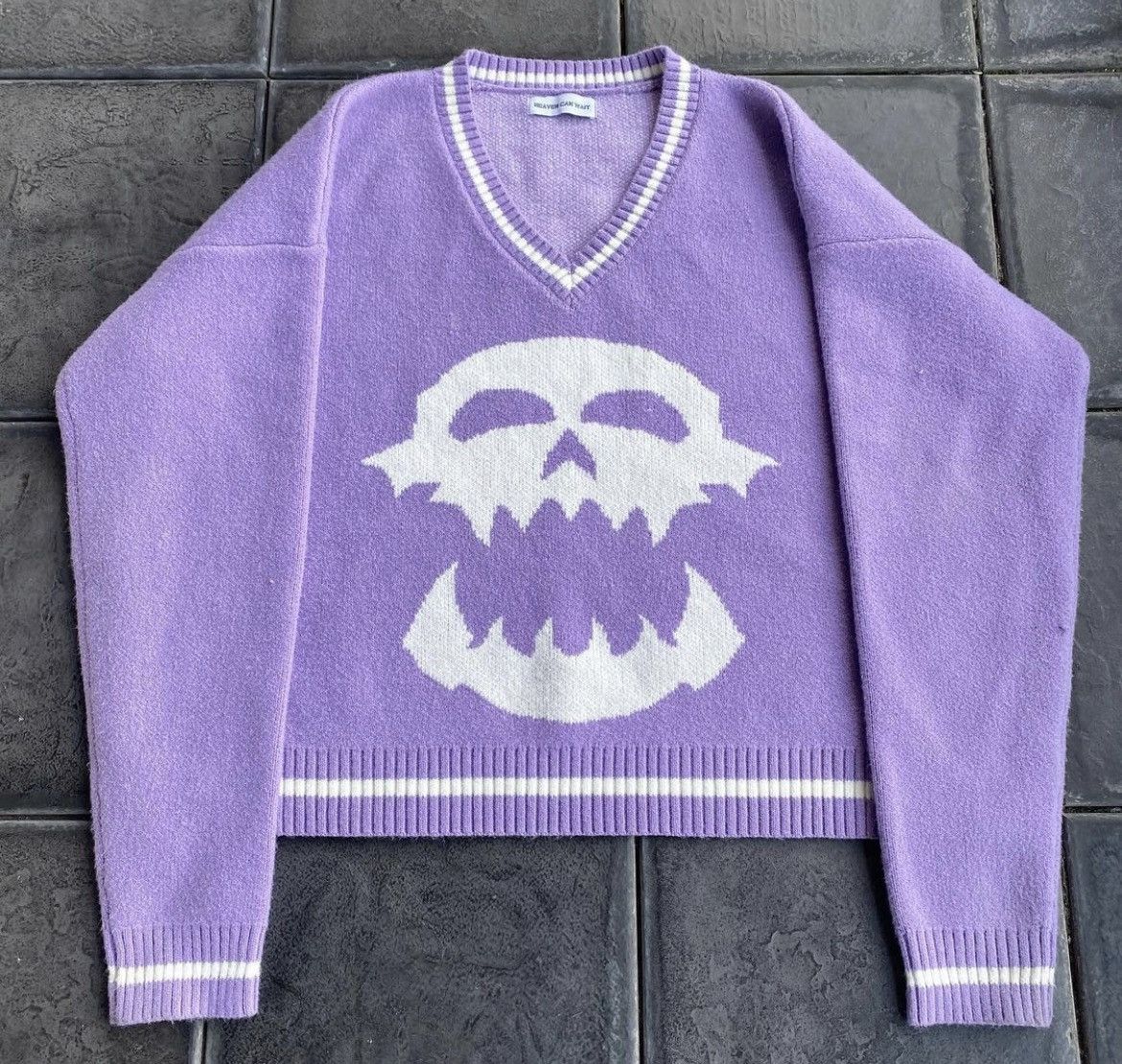 Heaven Can Wait Blue Skull Knit Size Medium | eBay heavencanwait