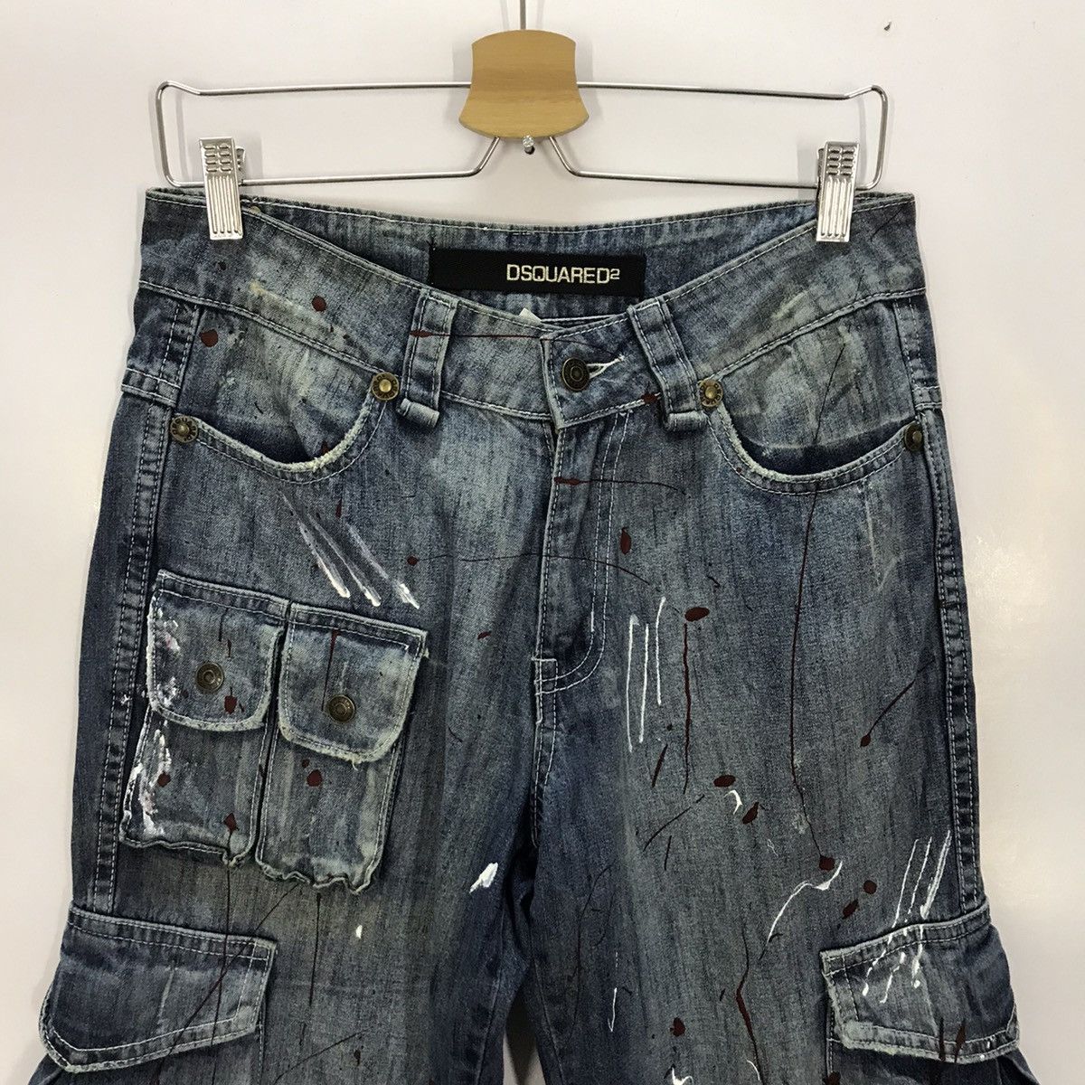 Dsquared2 OFFER NOW✈️DSQUARED2 multipocket Cargo denim art paint pant Size US 32 / EU 48 - 2 Thumbnail