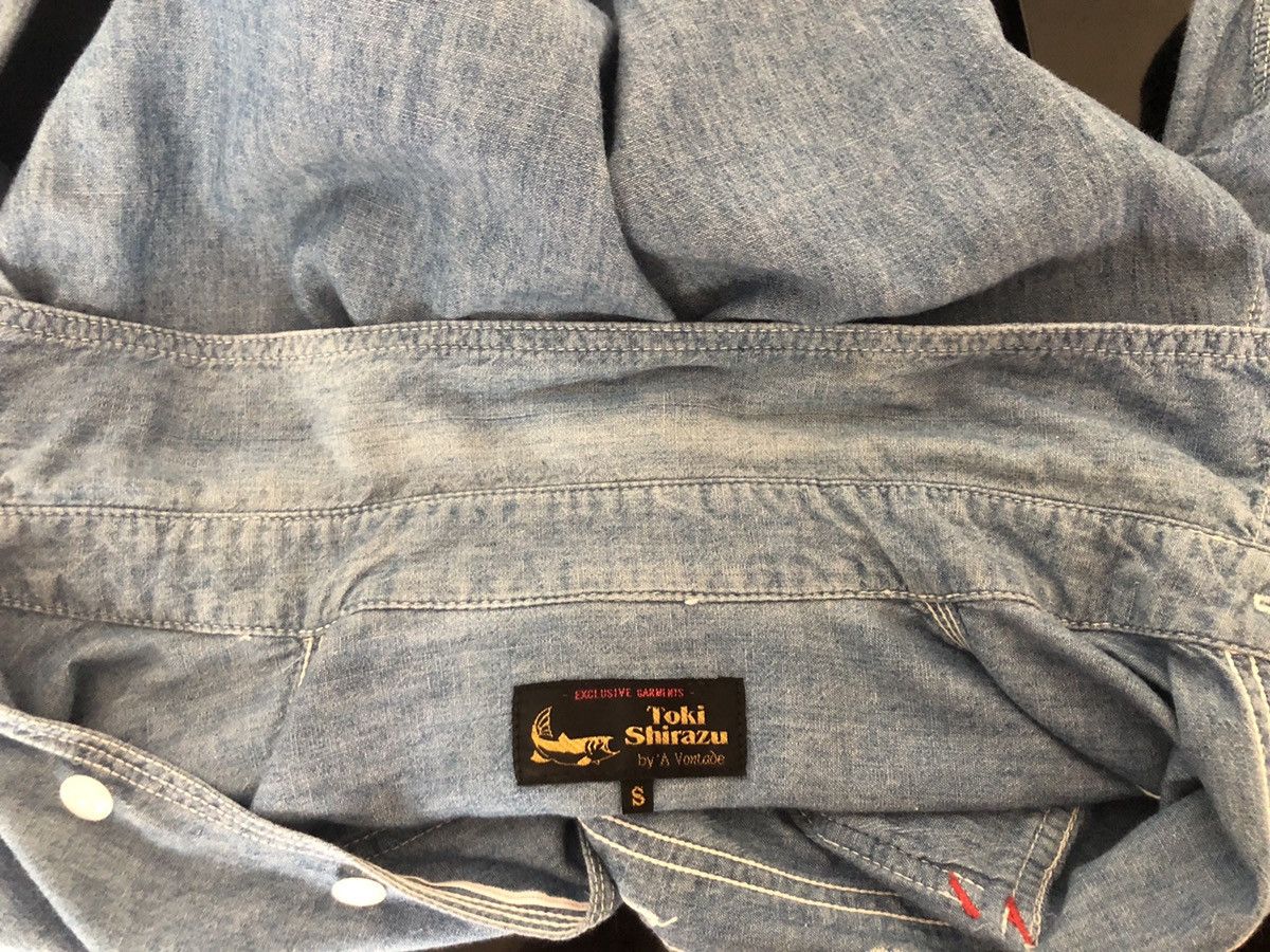 *A VONTADE A Vontade X Toki Shirazu Blue Chambray Work Shirt Size US S / EU 44-46 / 1 - 16 Thumbnail
