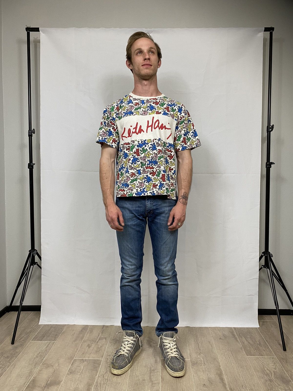 Keith Haring Keith Haring all over print signature tee | Grailed