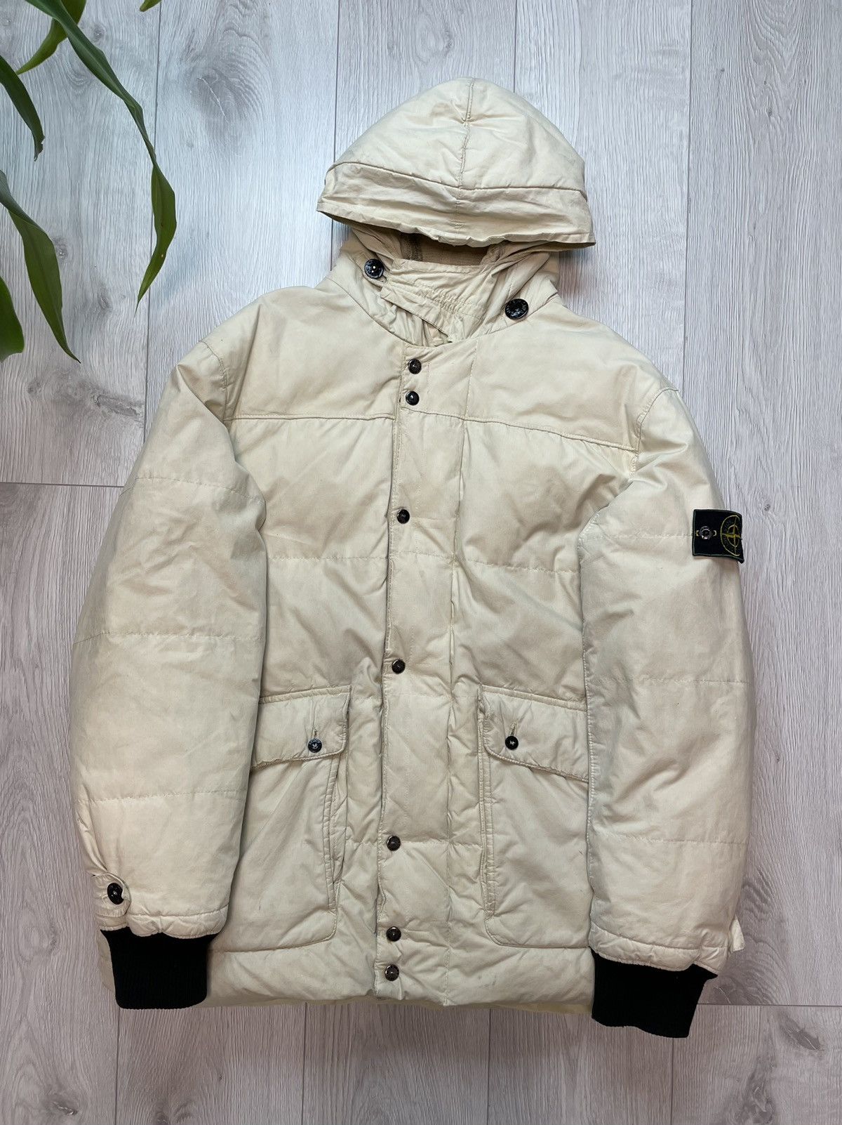Stone Island × Vintage 1999 A/W Archivio Stone Island Waxed Cotton Down Jacket Rare Size US L / EU 52-54 / 3 - 2 Thumbnail