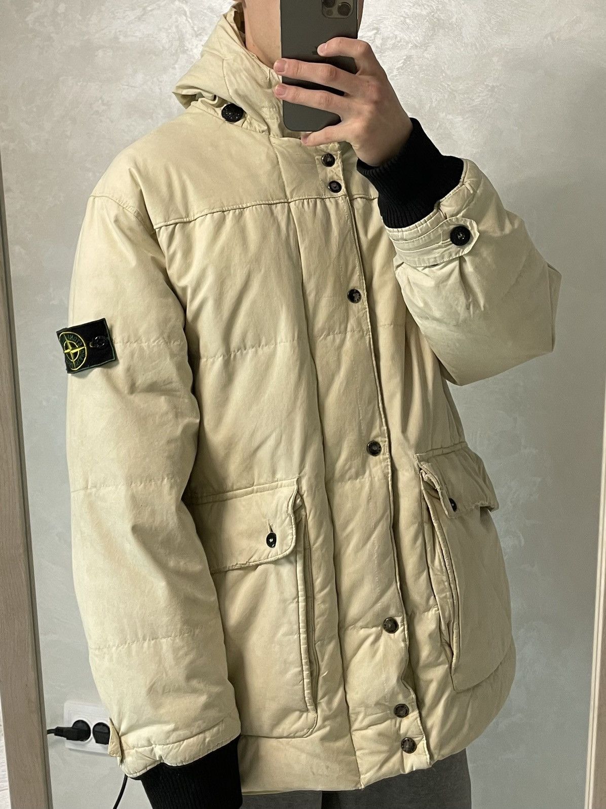 Stone Island × Vintage 1999 A/W Archivio Stone Island Waxed Cotton Down Jacket Rare Size US L / EU 52-54 / 3 - 15 Thumbnail