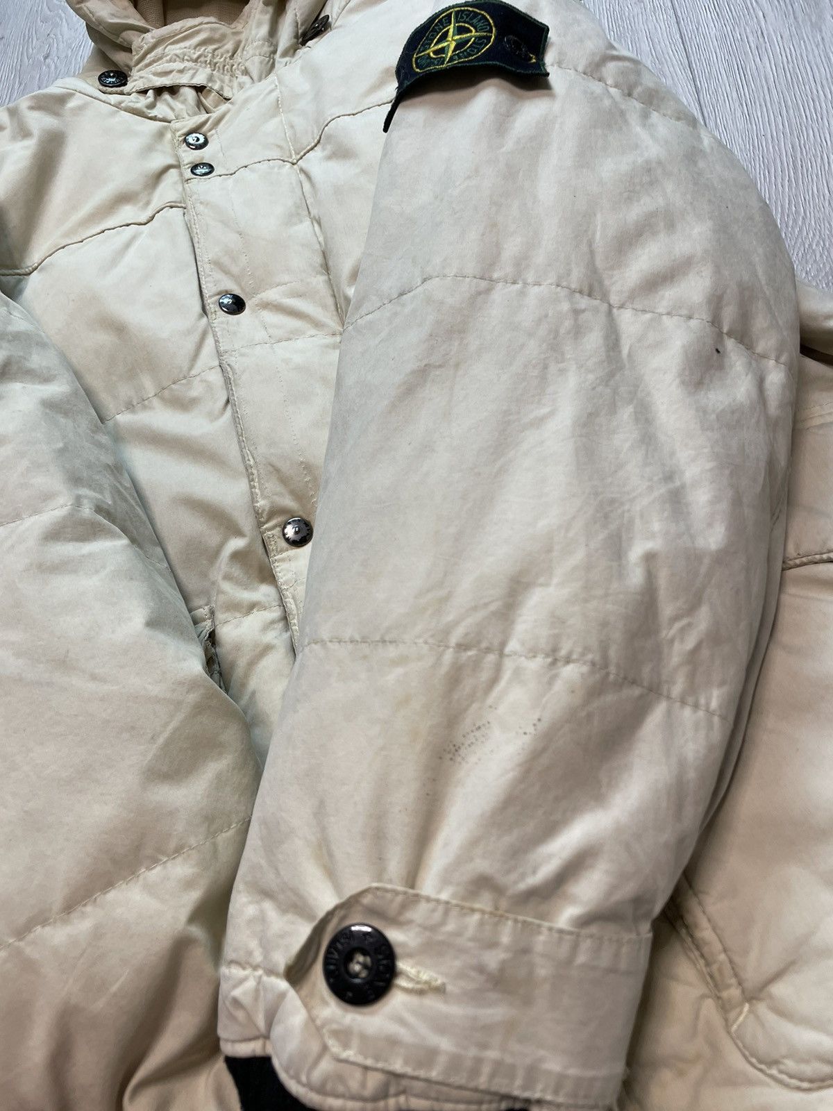 Stone Island × Vintage 1999 A/W Archivio Stone Island Waxed Cotton Down Jacket Rare Size US L / EU 52-54 / 3 - 14 Thumbnail