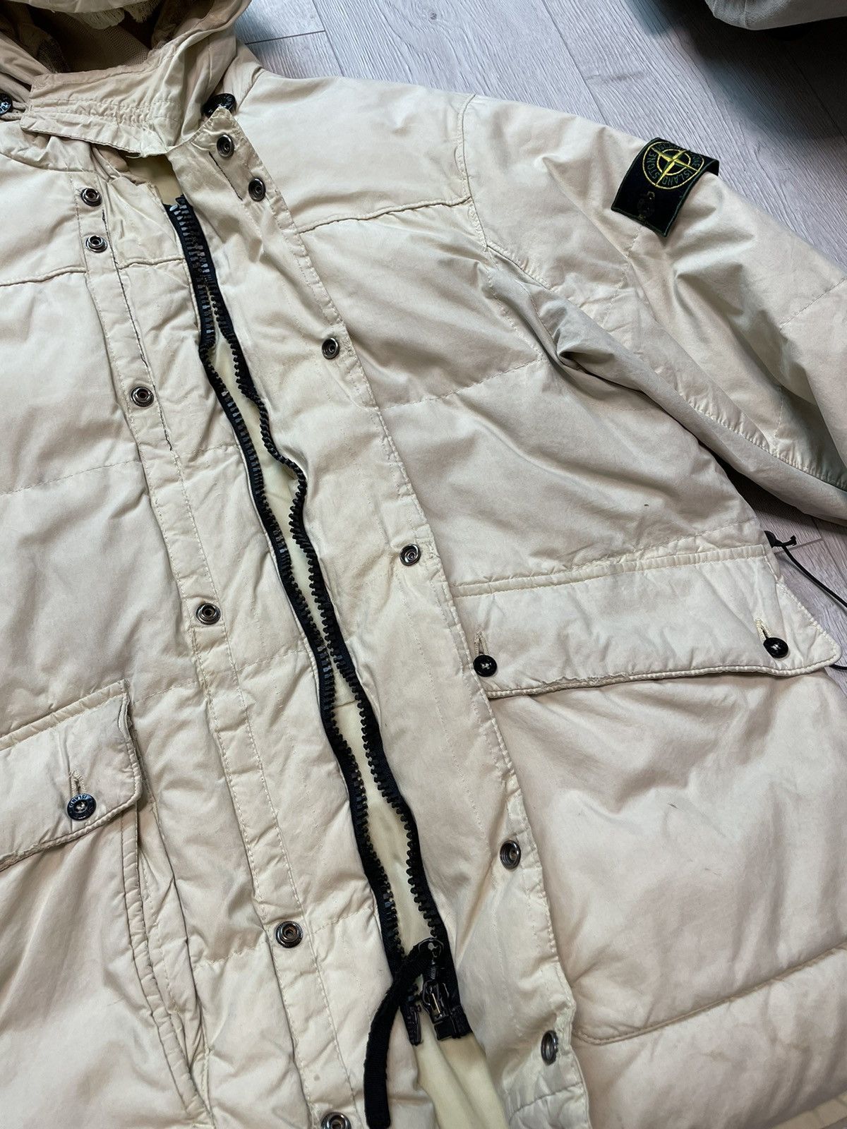 Stone Island × Vintage 1999 A/W Archivio Stone Island Waxed Cotton Down Jacket Rare Size US L / EU 52-54 / 3 - 22 Thumbnail