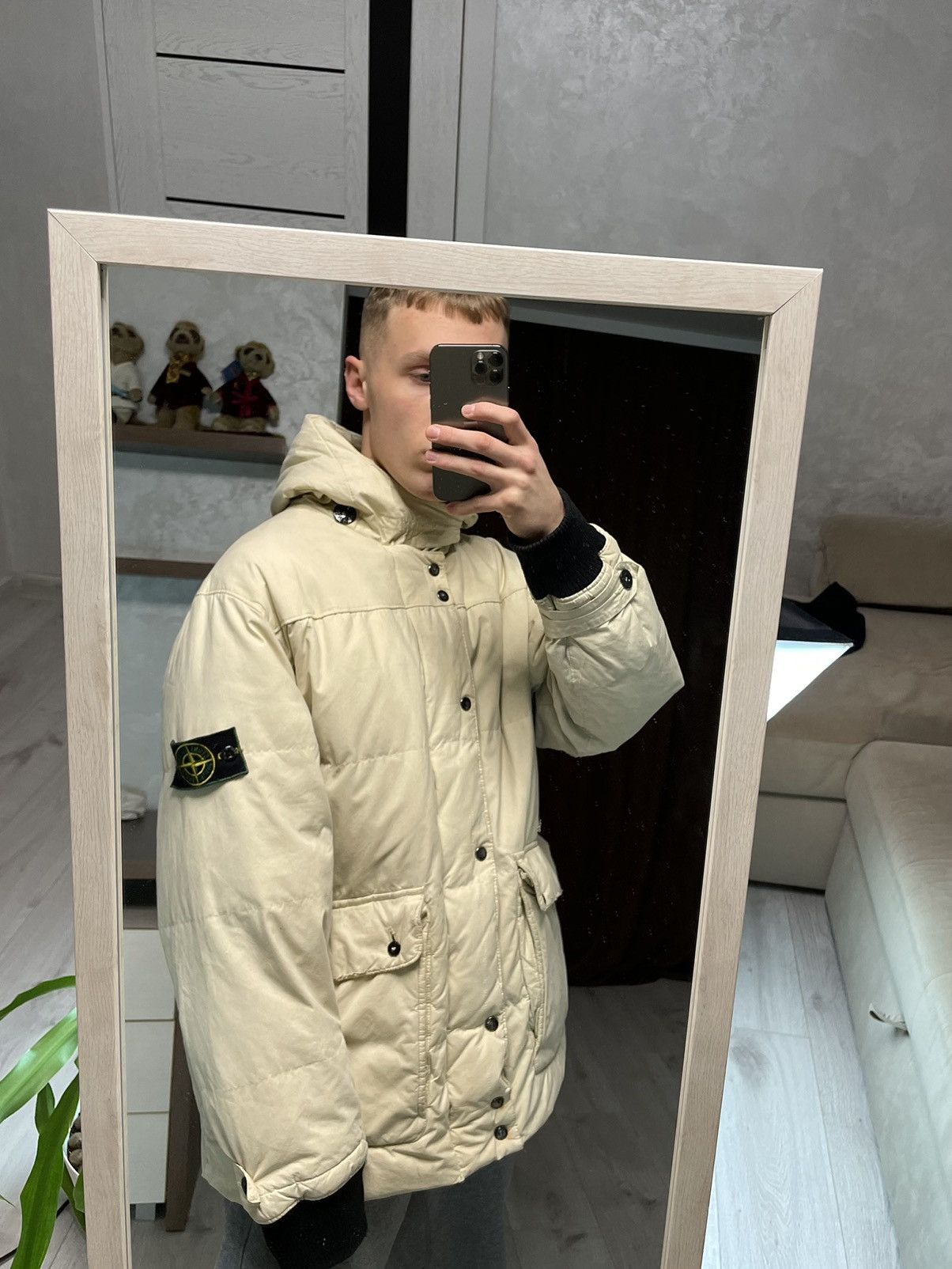 Stone Island × Vintage 1999 A/W Archivio Stone Island Waxed Cotton Down Jacket Rare Size US L / EU 52-54 / 3 - 4 Thumbnail