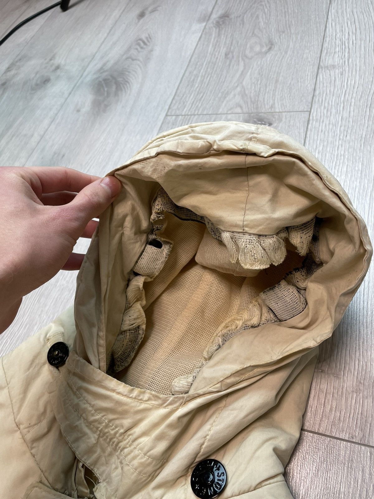 Stone Island × Vintage 1999 A/W Archivio Stone Island Waxed Cotton Down Jacket Rare Size US L / EU 52-54 / 3 - 17 Thumbnail