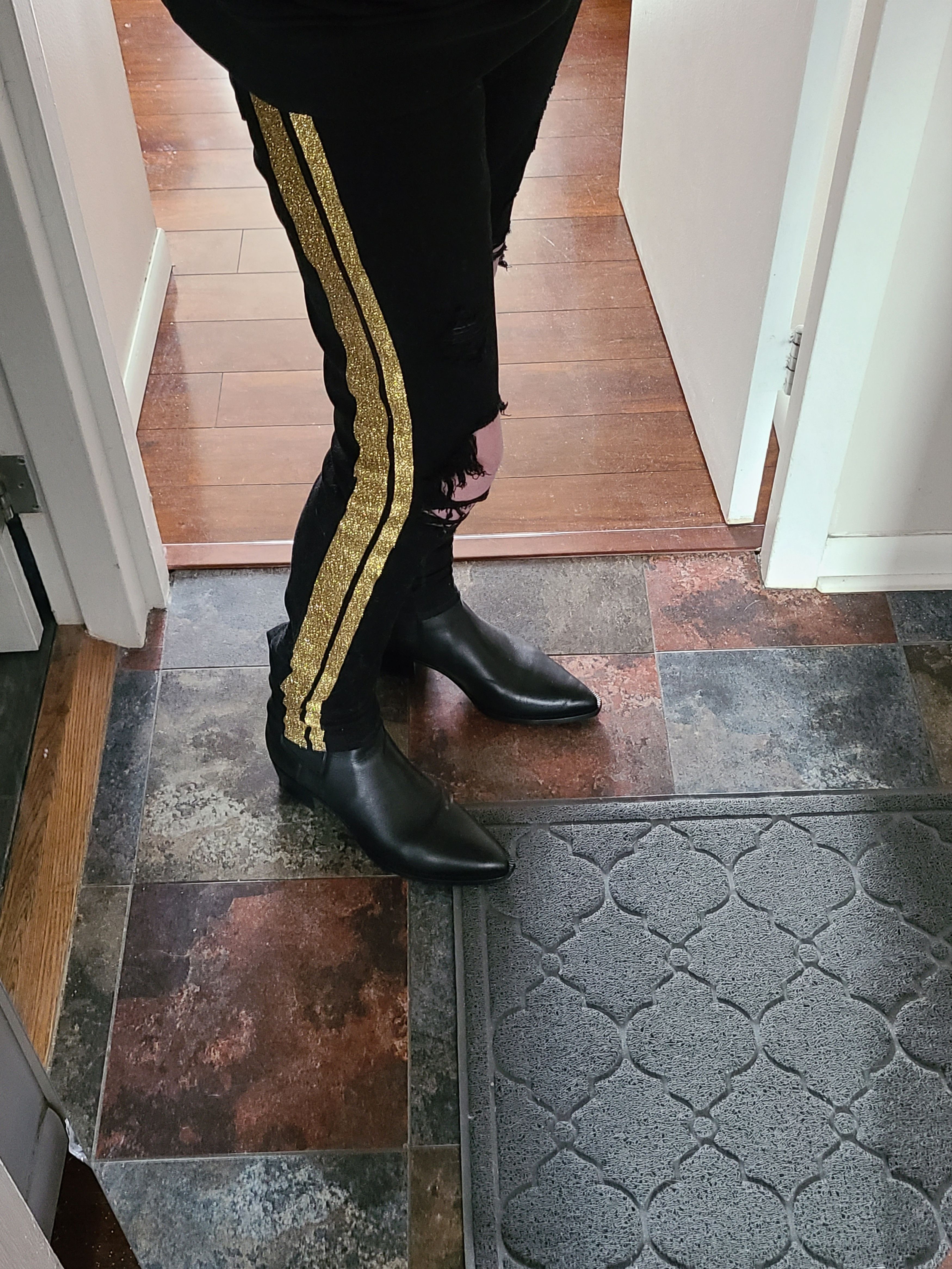 Amiri AMIRI GOLD Glitter Track Jeans Grailed