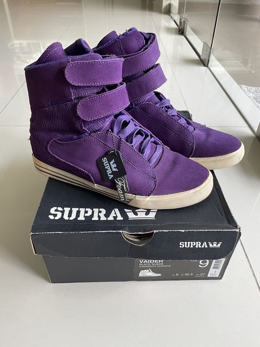 Justin bieber supra tk 2024 society purple suede shoes