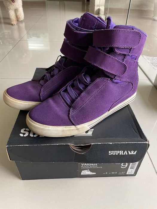 Justin bieber supra tk clearance society purple suede shoes