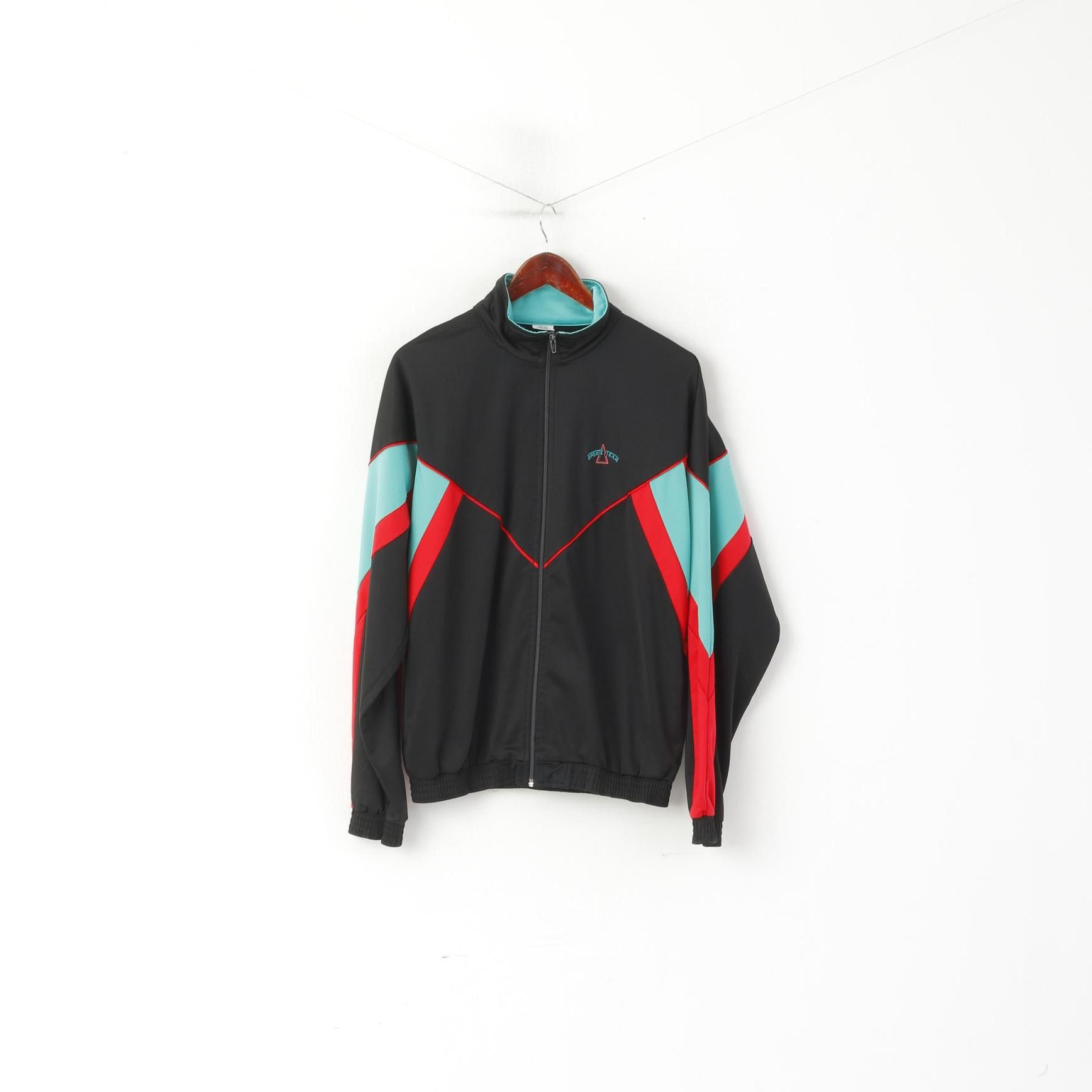 Vintage Sports Team Men 48/50 M Swetashirt Black Shiny Retro 0477 Size US M / EU 48-50 / 2 - 2 Thumbnail
