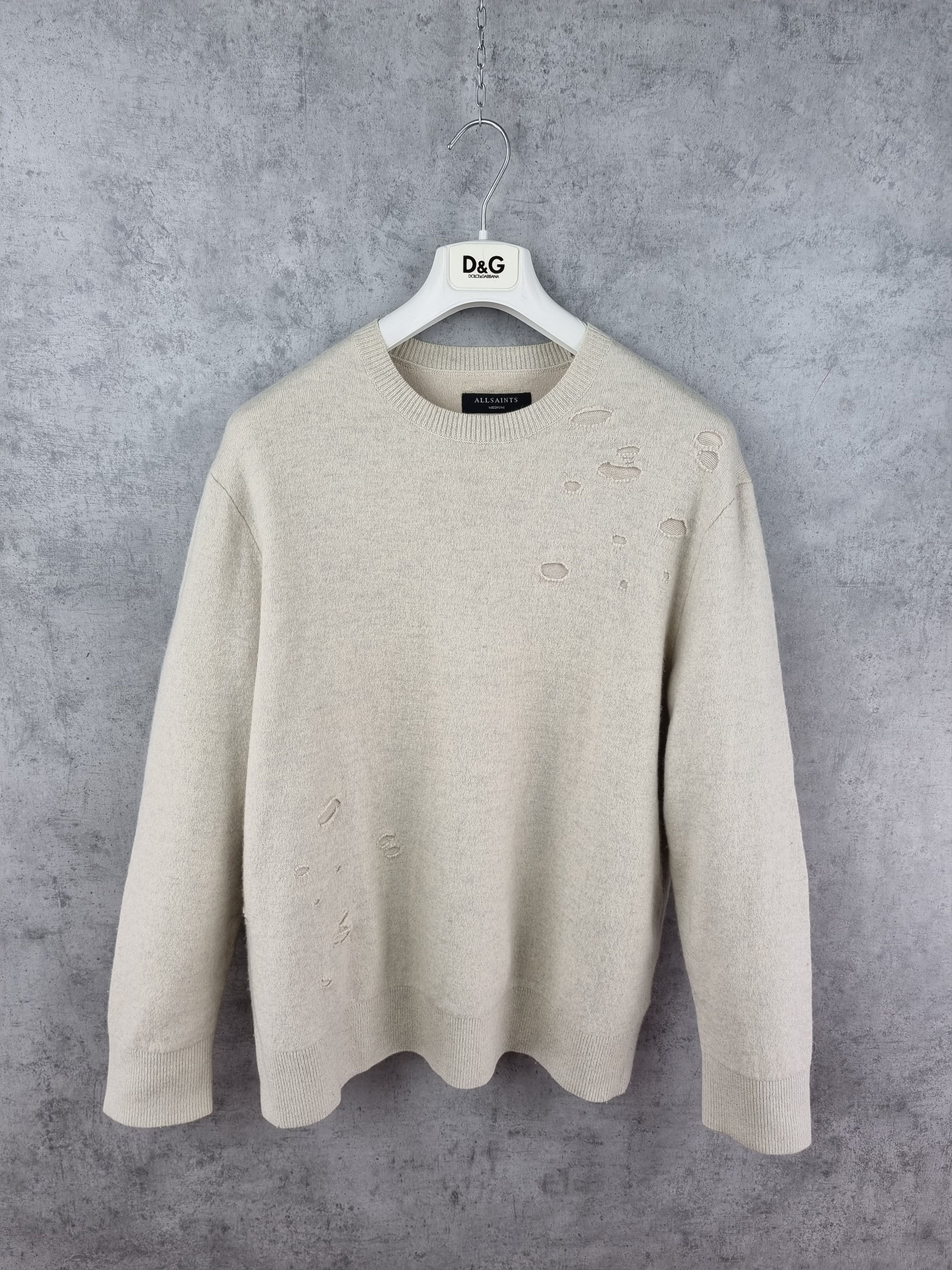 Allsaints Rare Allsaints ripped design wool/nylon sweater Size US M / EU 48-50 / 2 - 2 Thumbnail