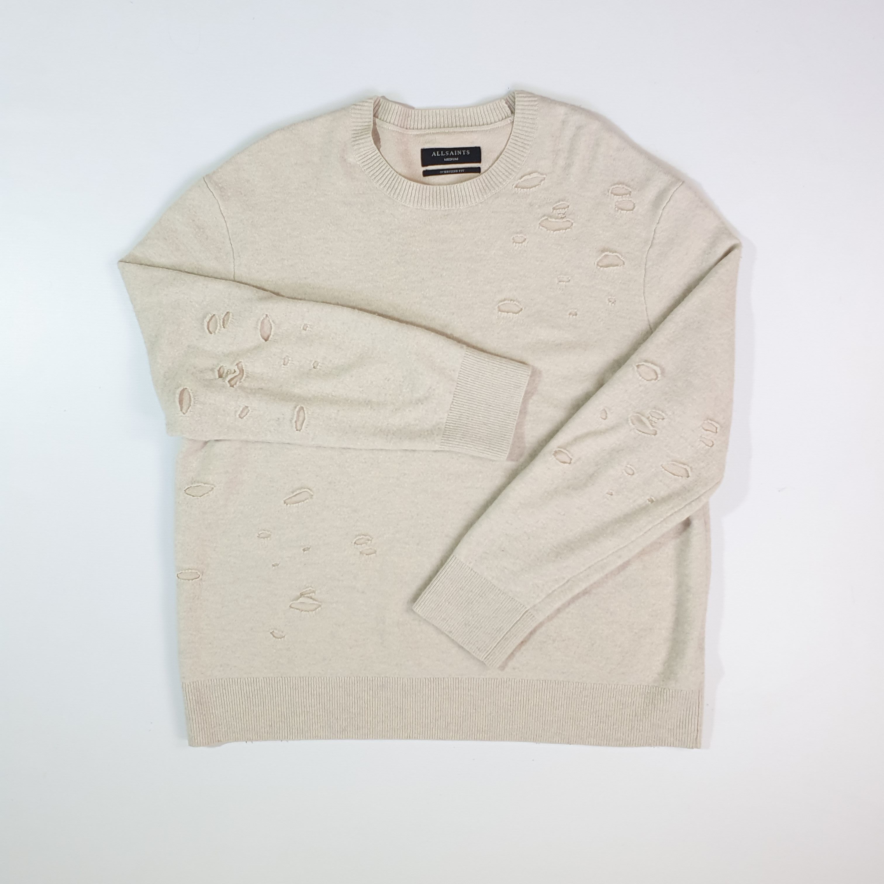 Allsaints Rare Allsaints ripped design wool/nylon sweater Size US M / EU 48-50 / 2 - 15 Thumbnail