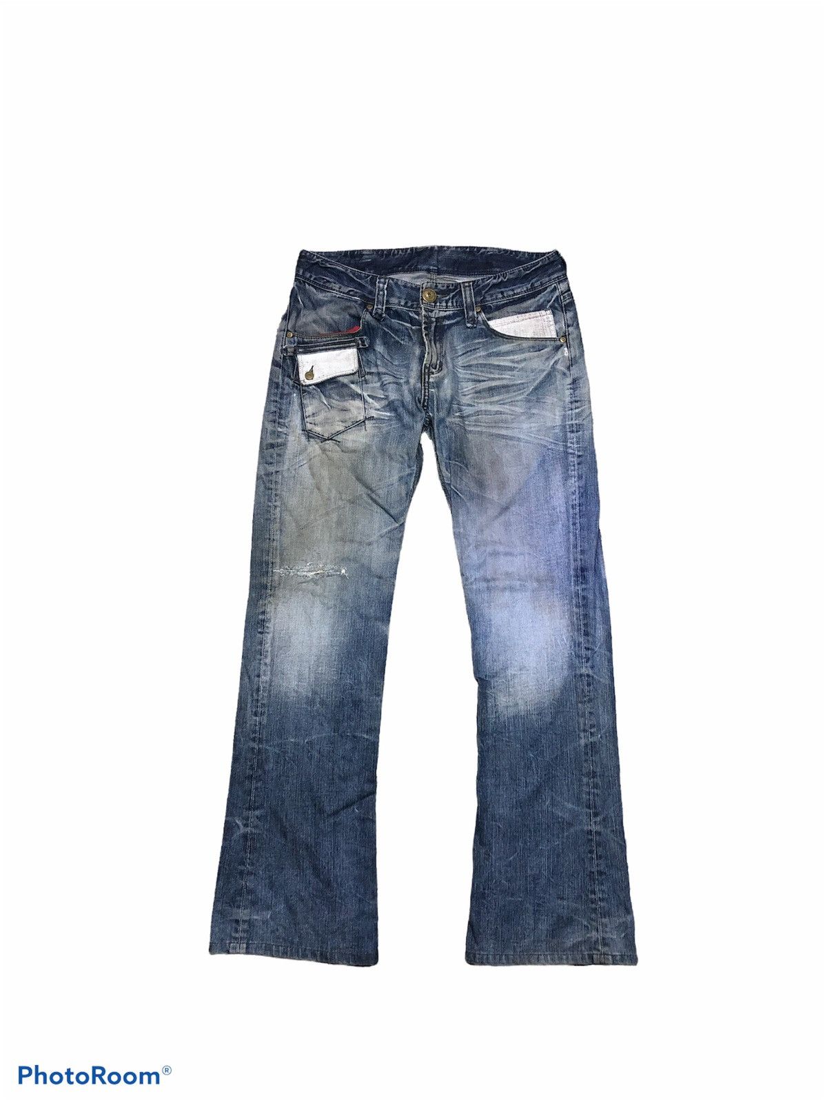 Japanese Brand ⚡️FLARED⚡️RATTLE TRAP DISTRESSED FLARE DENIM Size US 32 / EU 48 - 1 Thumbnail