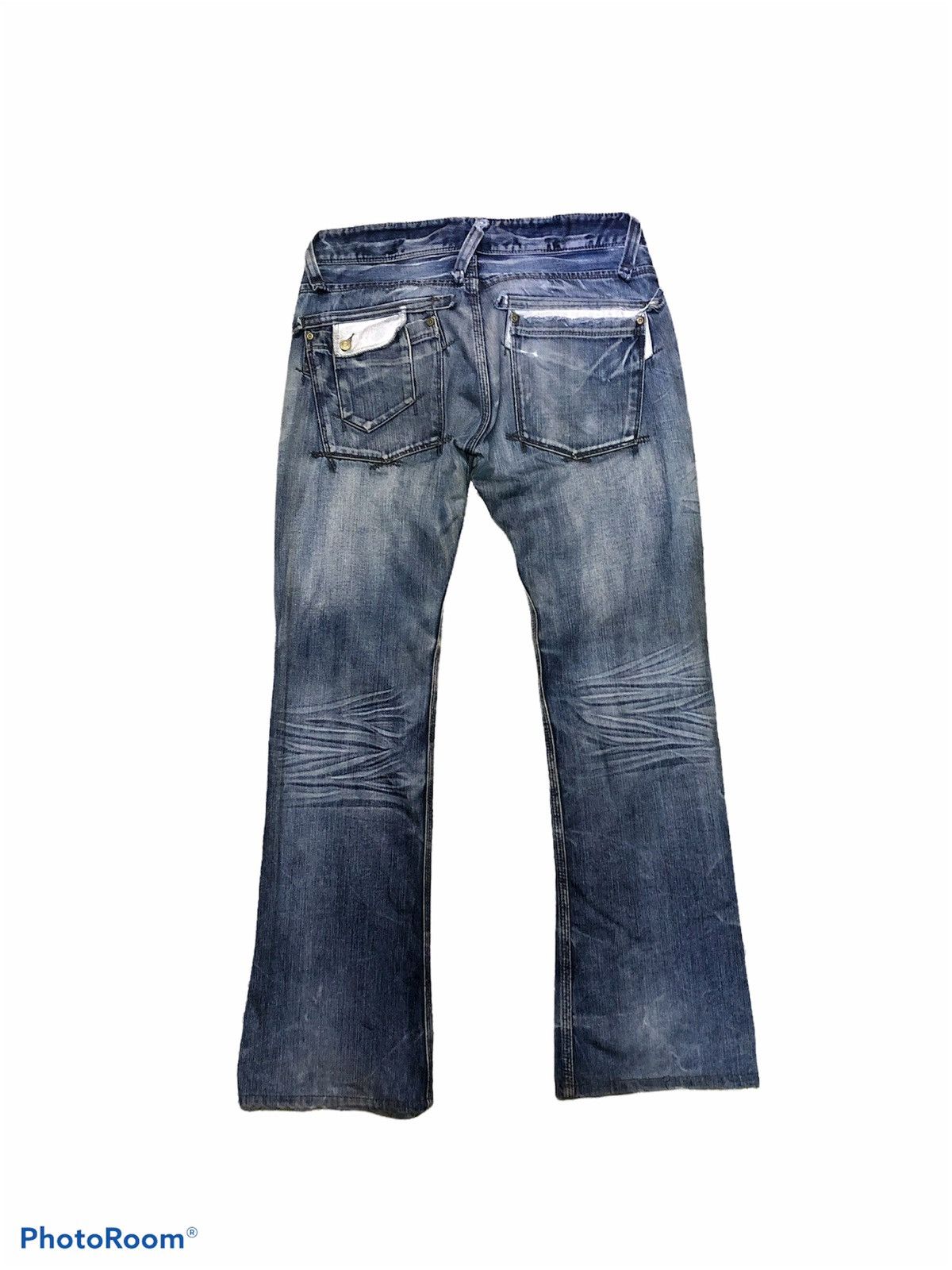 Japanese Brand ⚡️FLARED⚡️RATTLE TRAP DISTRESSED FLARE DENIM Size US 32 / EU 48 - 2 Thumbnail
