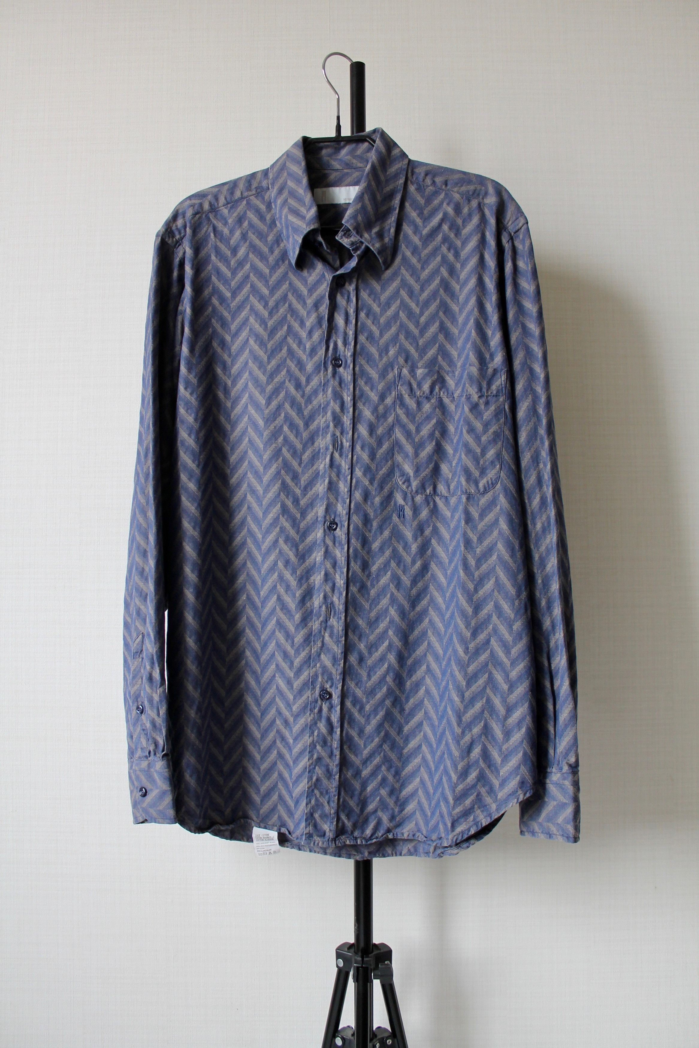 Missoni Missoni Zigzag Blue Gray Shirt Long Sleeve Size US M / EU 48-50 / 2 - 1 Thumbnail