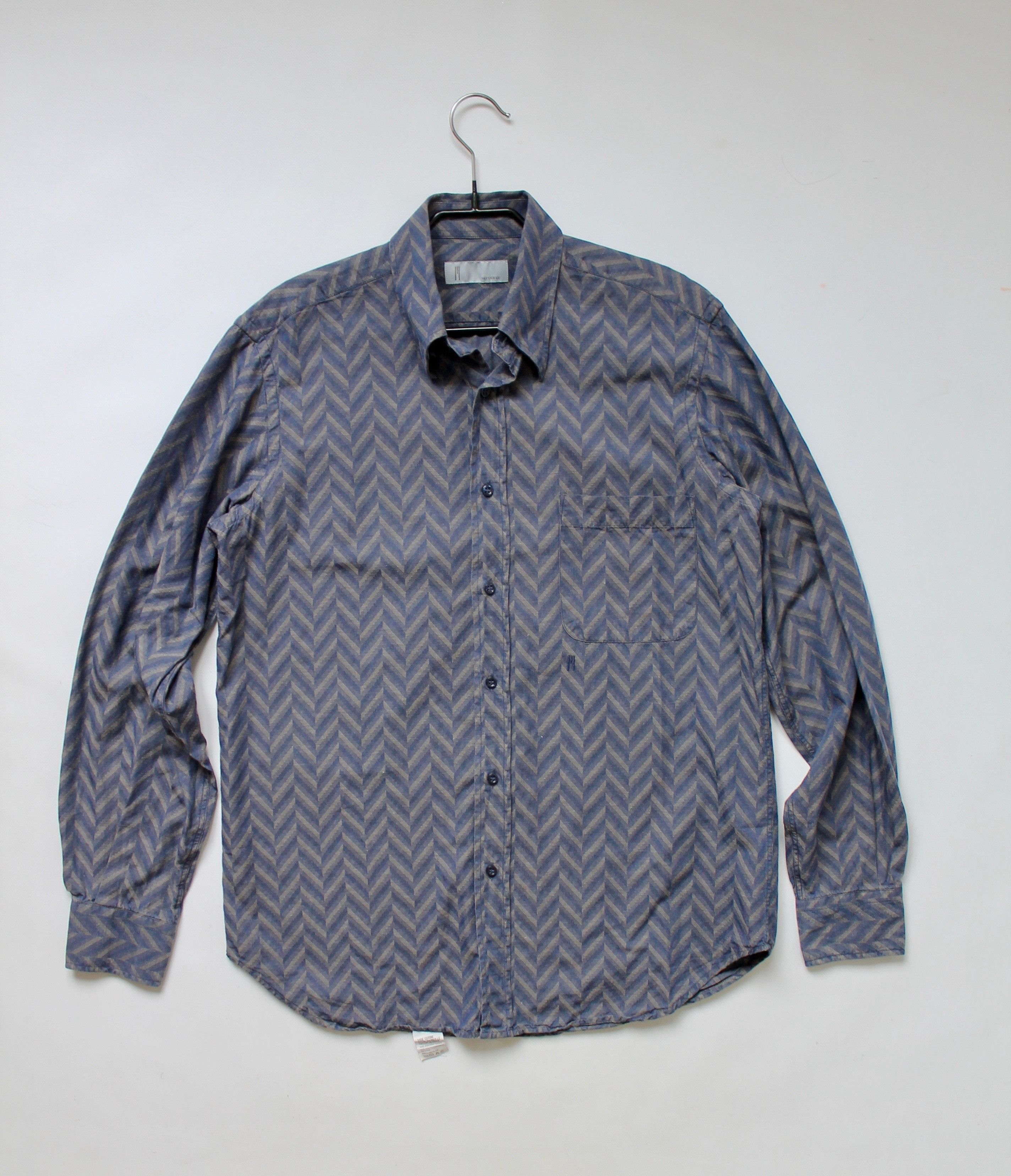 Missoni Missoni Zigzag Blue Gray Shirt Long Sleeve Size US M / EU 48-50 / 2 - 7 Thumbnail