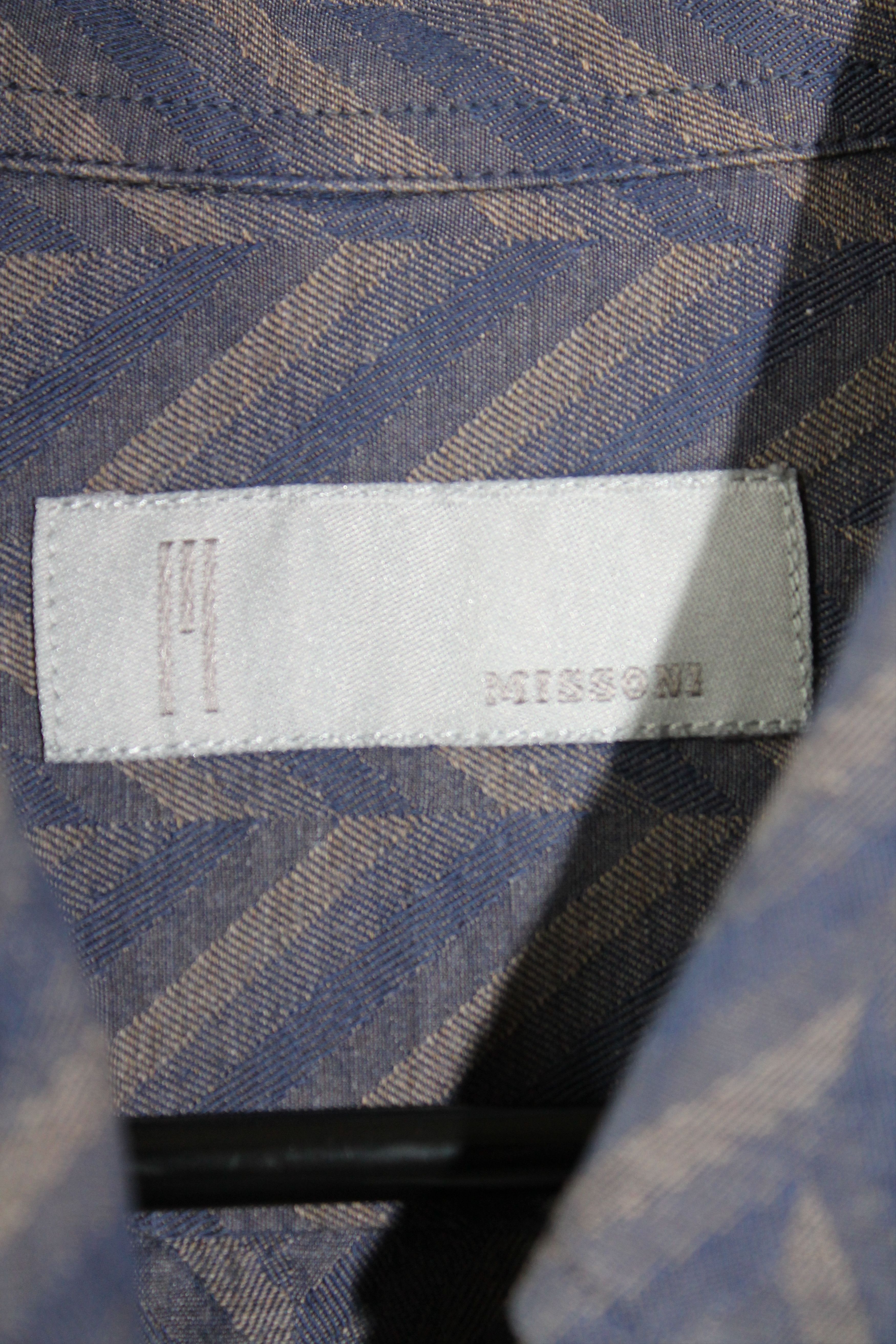 Missoni Missoni Zigzag Blue Gray Shirt Long Sleeve Size US M / EU 48-50 / 2 - 5 Thumbnail