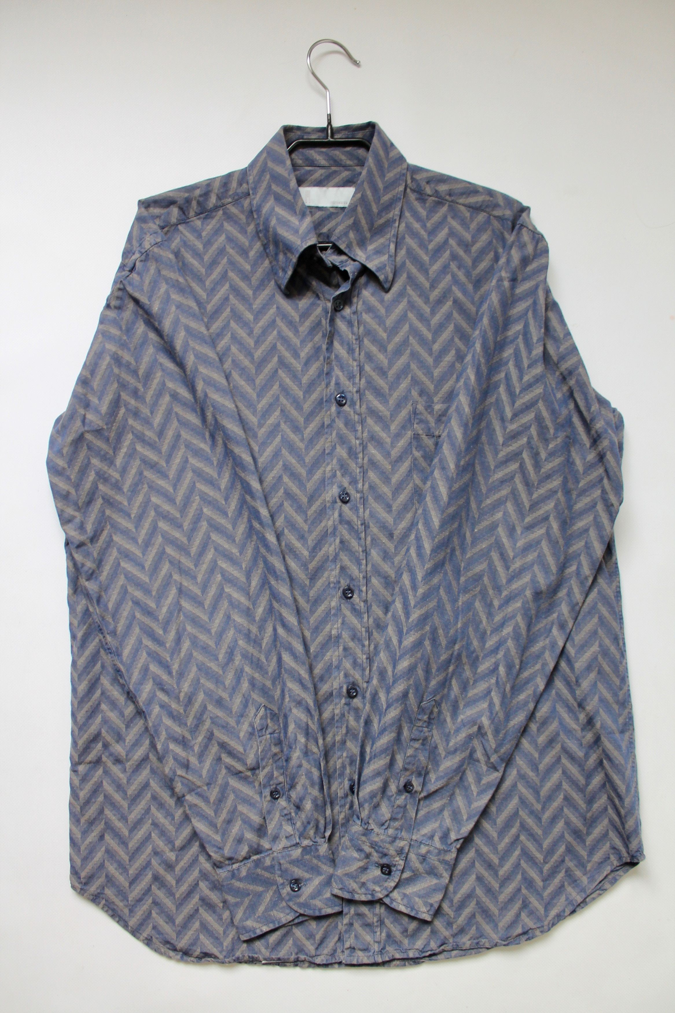 Missoni Missoni Zigzag Blue Gray Shirt Long Sleeve Size US M / EU 48-50 / 2 - 13 Thumbnail