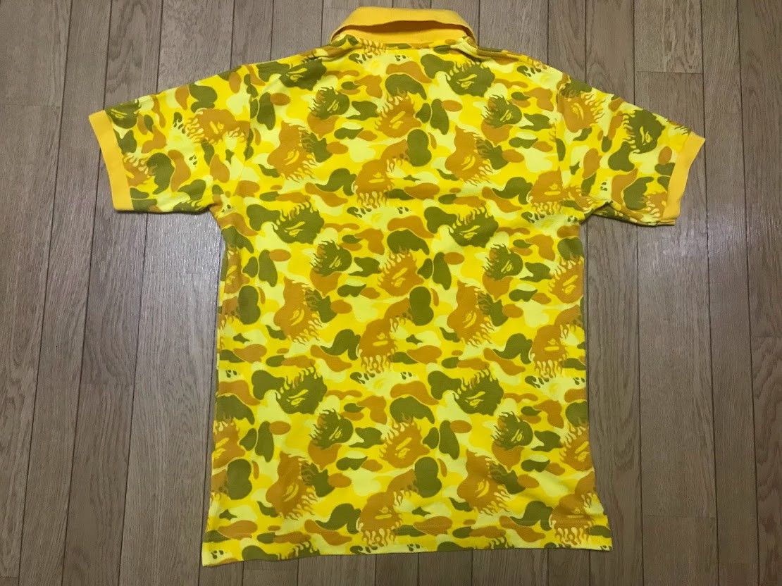 Bape OG Vintage NIGO BAPE fire camo yellow polo shirt Size US M / EU 48-50 / 2 - 2 Thumbnail
