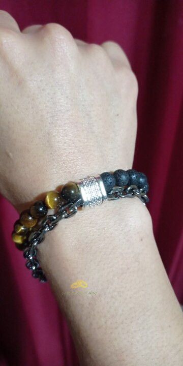Jewelry 21.5cm*8mm Volcanic Rock Bracelet Size ONE SIZE - 2 Thumbnail
