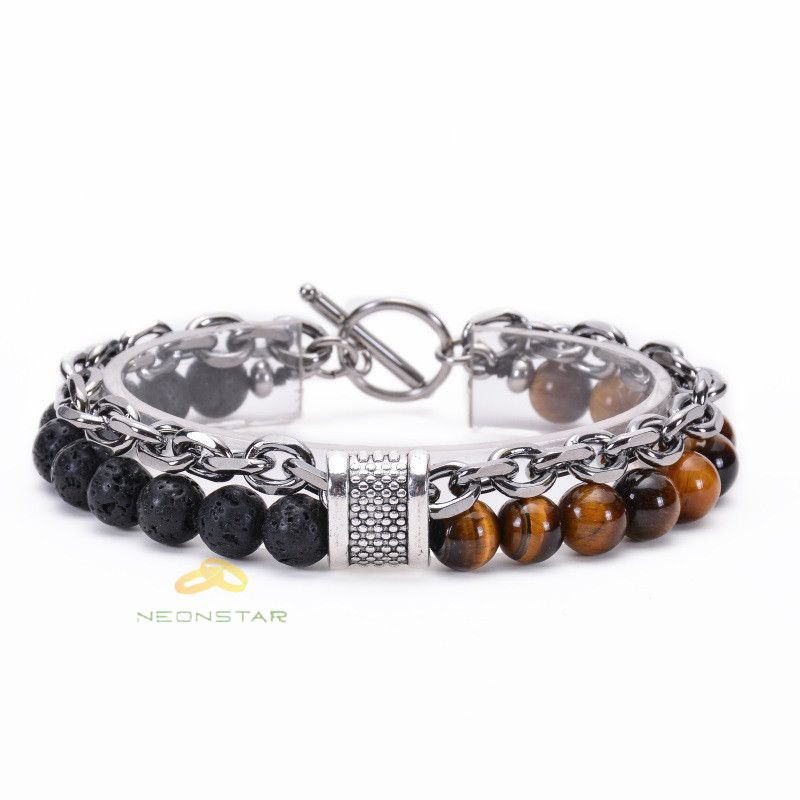 Jewelry 21.5cm*8mm Volcanic Rock Bracelet Size ONE SIZE - 5 Thumbnail