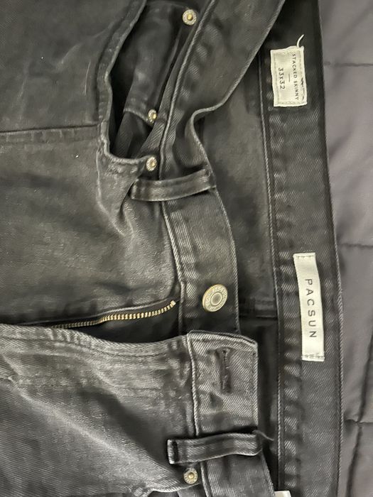 Grey Stacked Denim Jeans