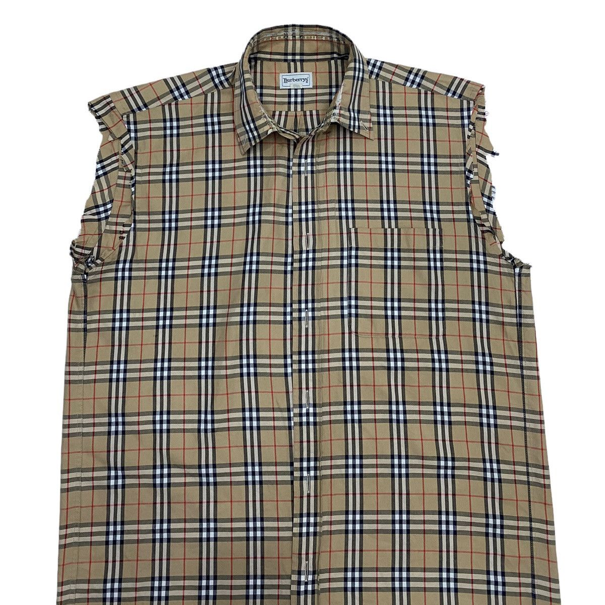 Burberry BURBERRY NOVA CHECK RARE DISTRESS SLEEVE LESS BUTTON SHIRT Size US S / EU 44-46 / 1 - 5 Thumbnail