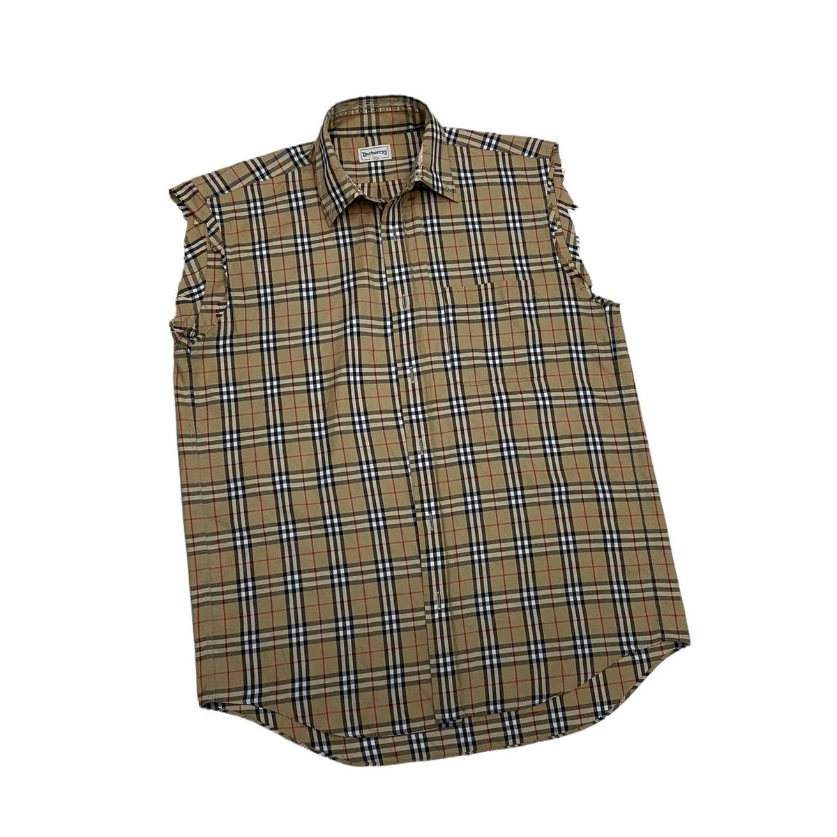Burberry BURBERRY NOVA CHECK RARE DISTRESS SLEEVE LESS BUTTON SHIRT Size US S / EU 44-46 / 1 - 4 Thumbnail
