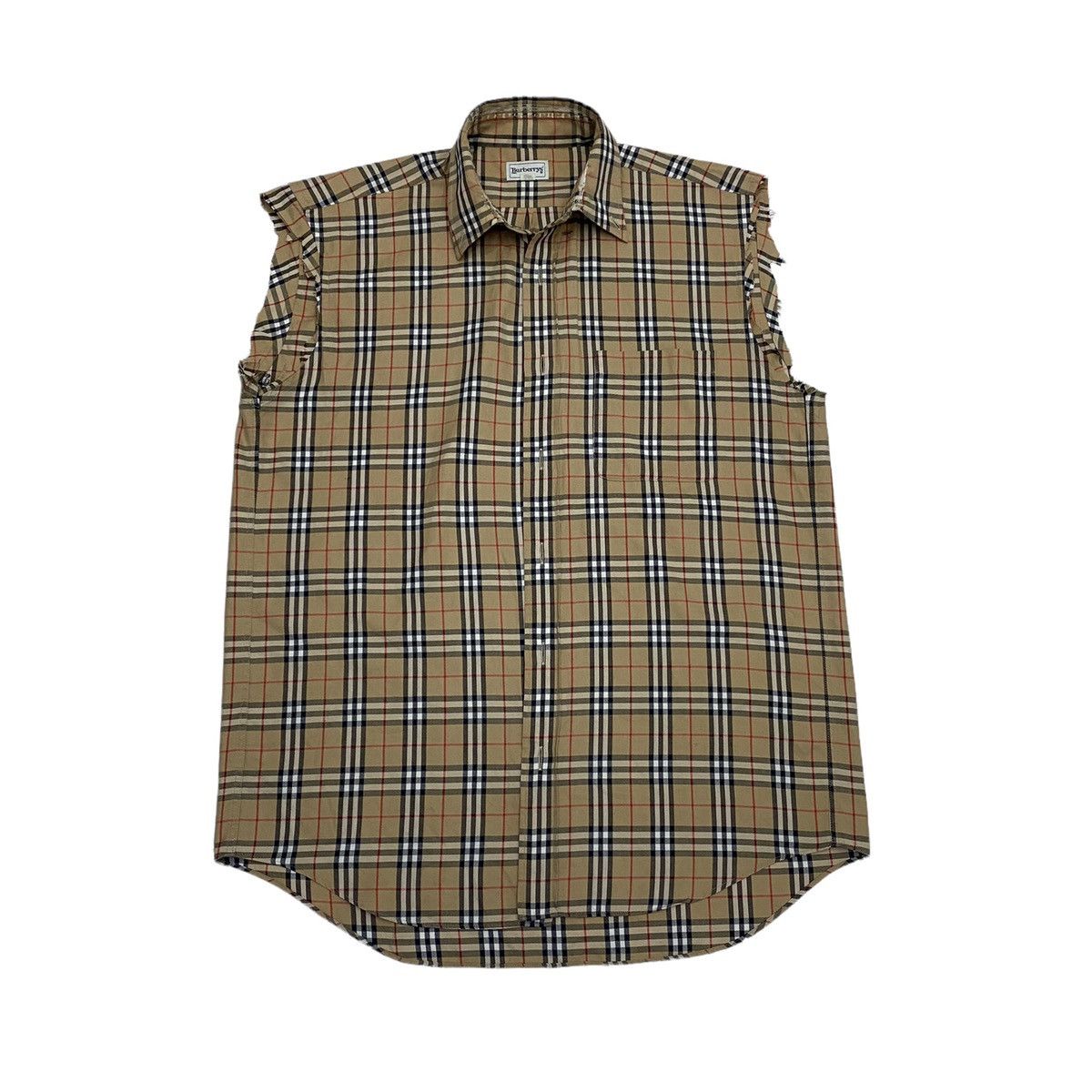 Burberry BURBERRY NOVA CHECK RARE DISTRESS SLEEVE LESS BUTTON SHIRT Size US S / EU 44-46 / 1 - 1 Thumbnail