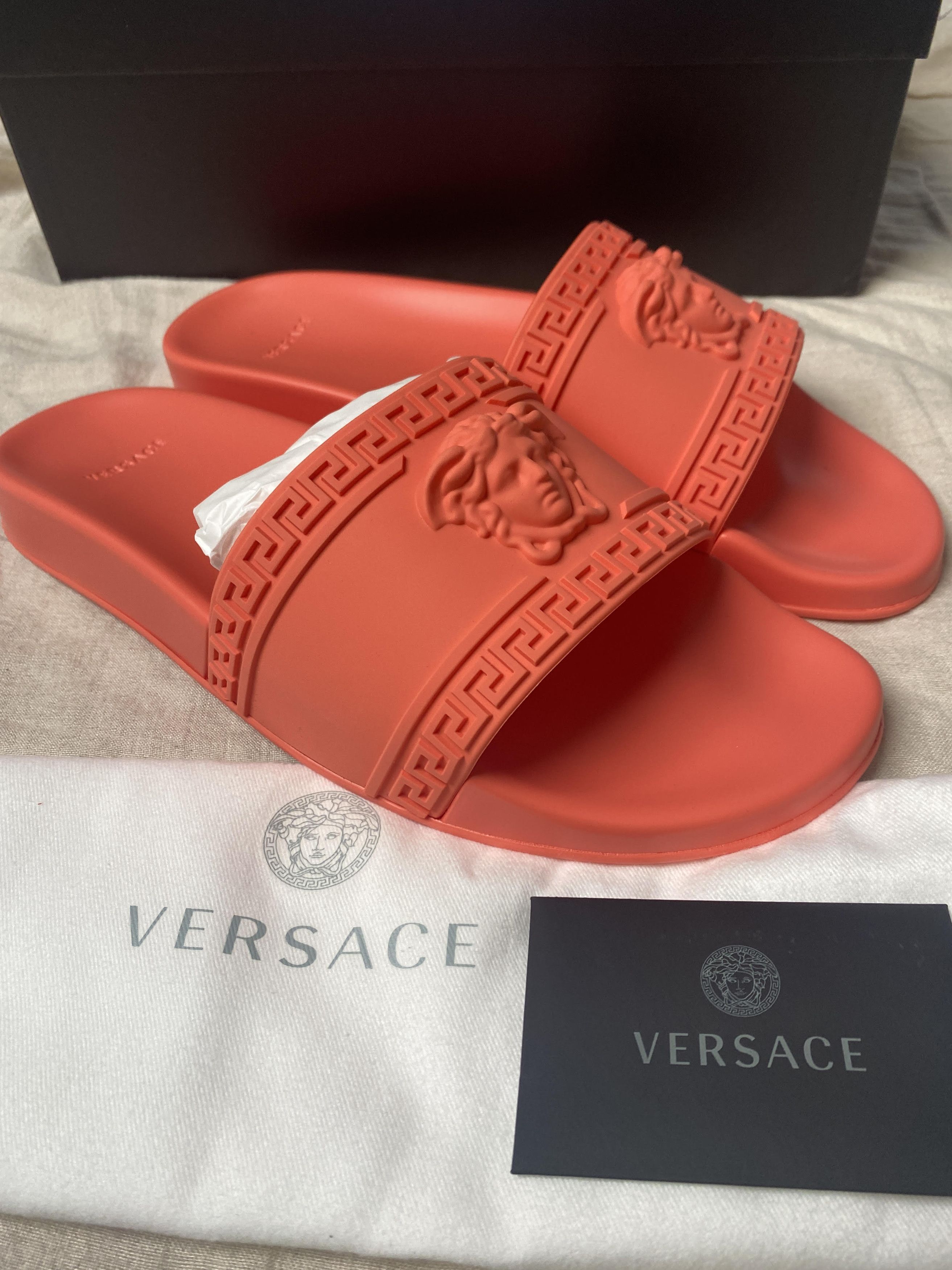 Versace versace medusa bright coral slides pool Size US 12 / EU 45 - 4 Thumbnail