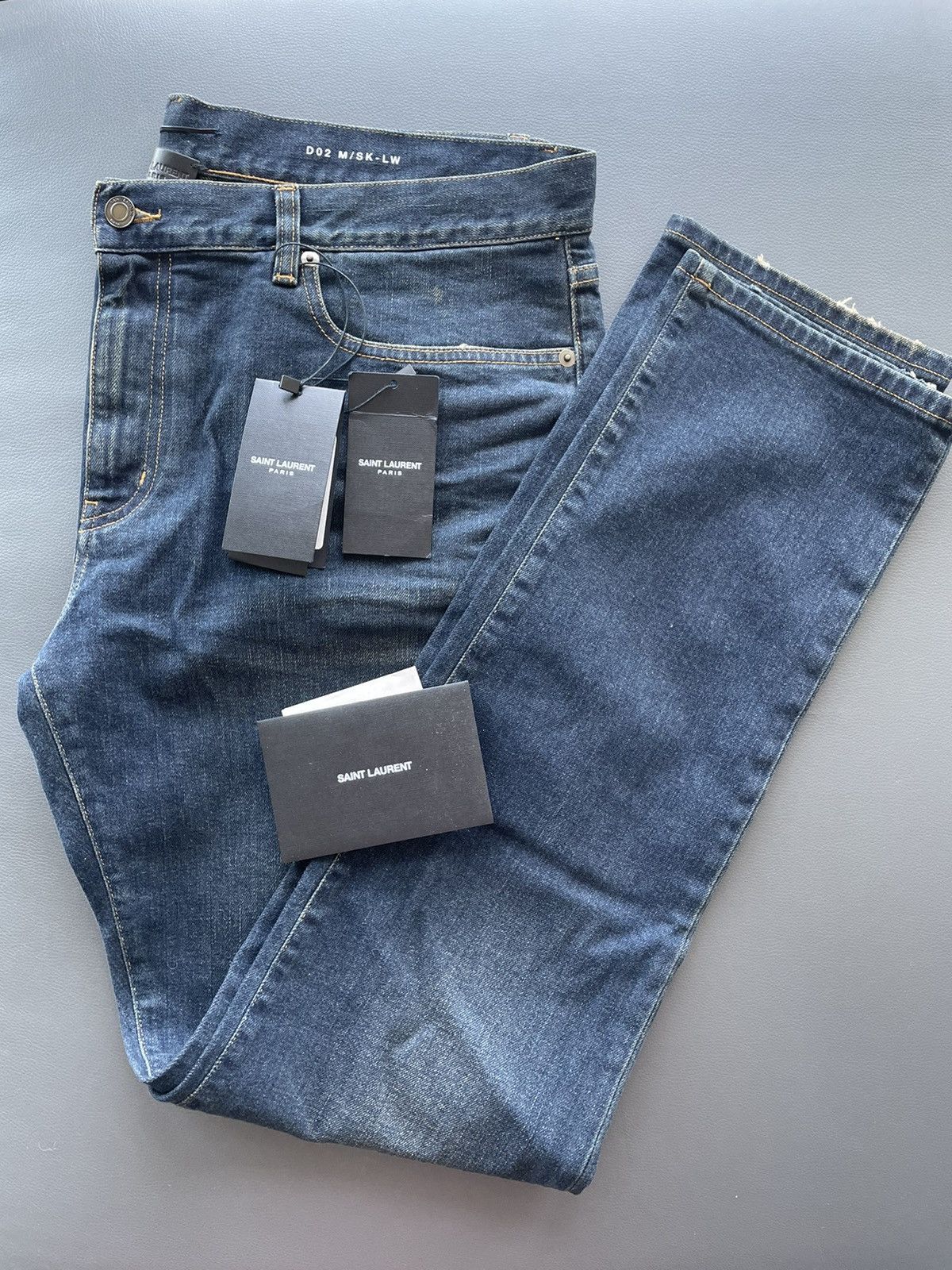 Hedi Slimane × Saint Laurent Paris × Yves Saint Laurent Brand New Super Rare 16 Runway Hedi Slimane SK LW Denim Size US 35 - 2 Thumbnail