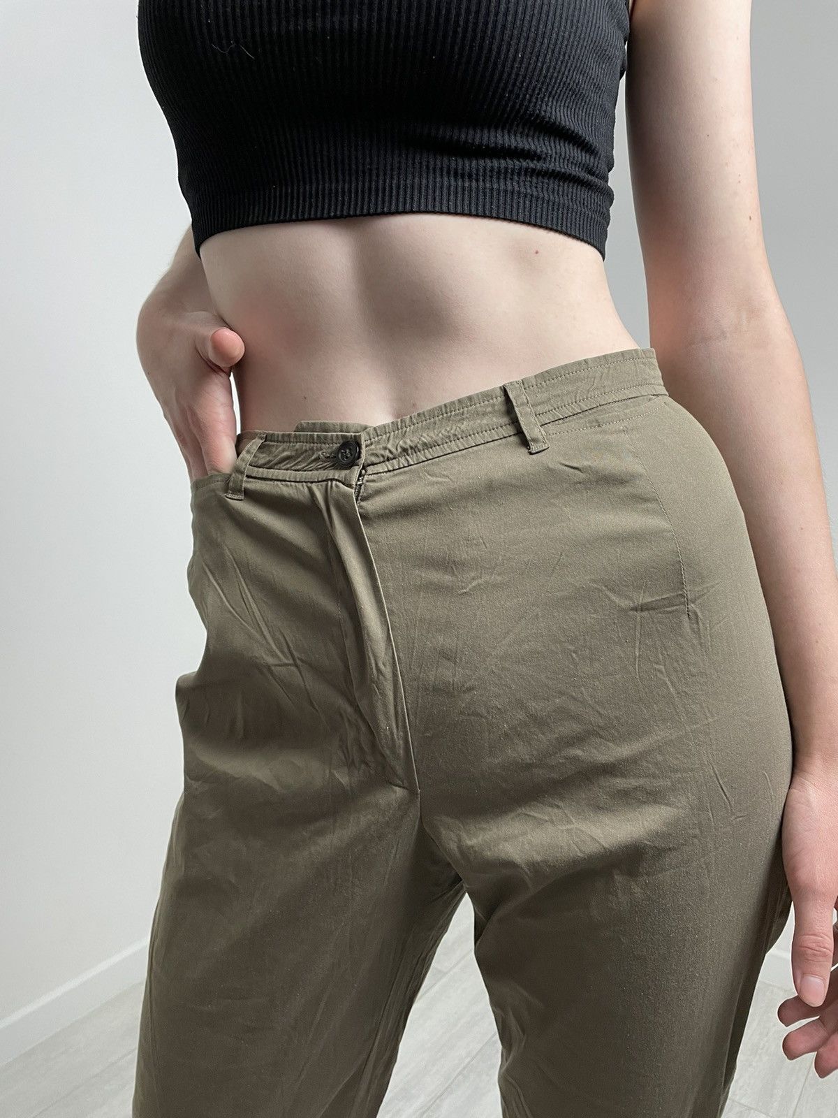 Jil Sander Jil Sander Olive Nylon Women's Pants Size 29" - 11 Thumbnail